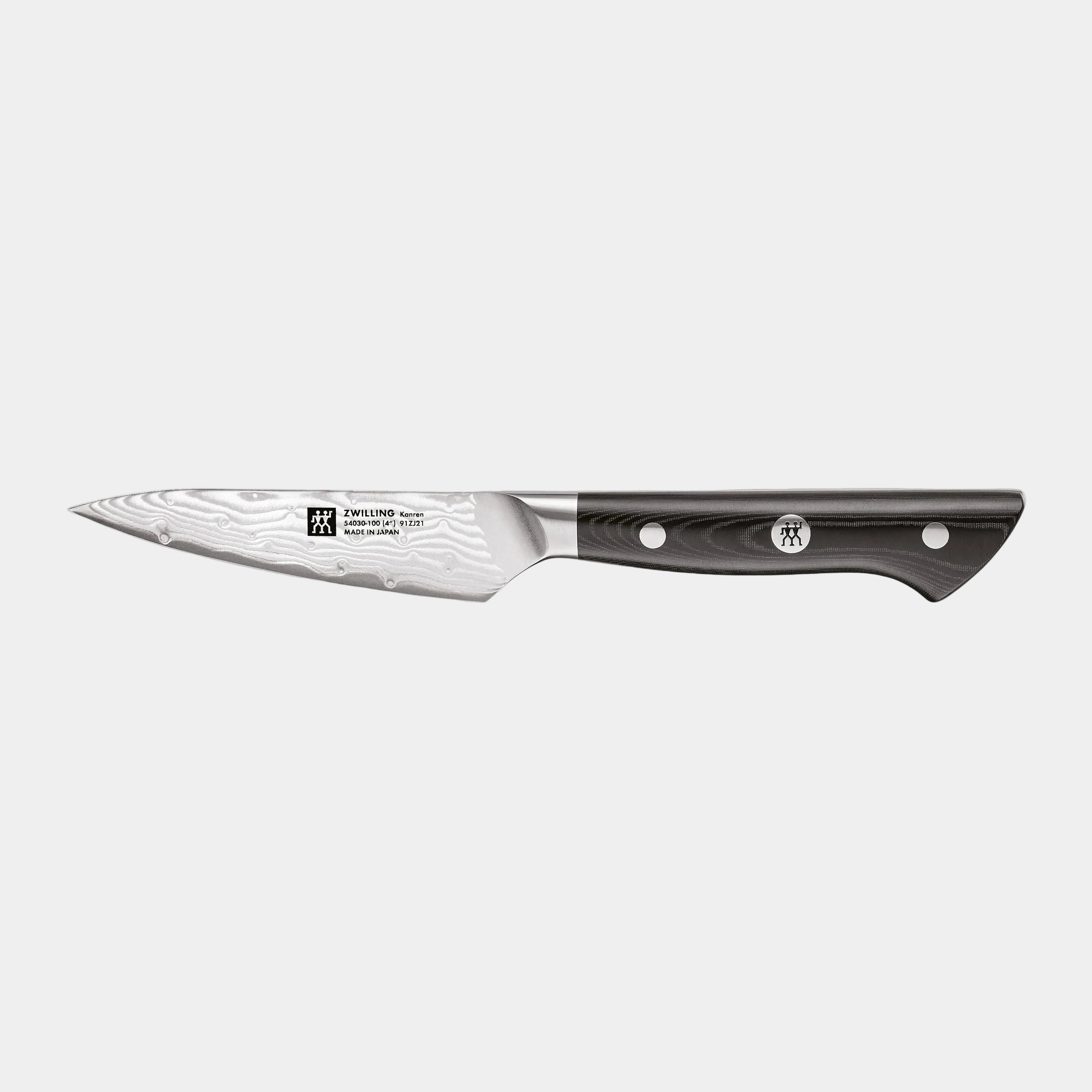 Knife with a brown handle on a white background