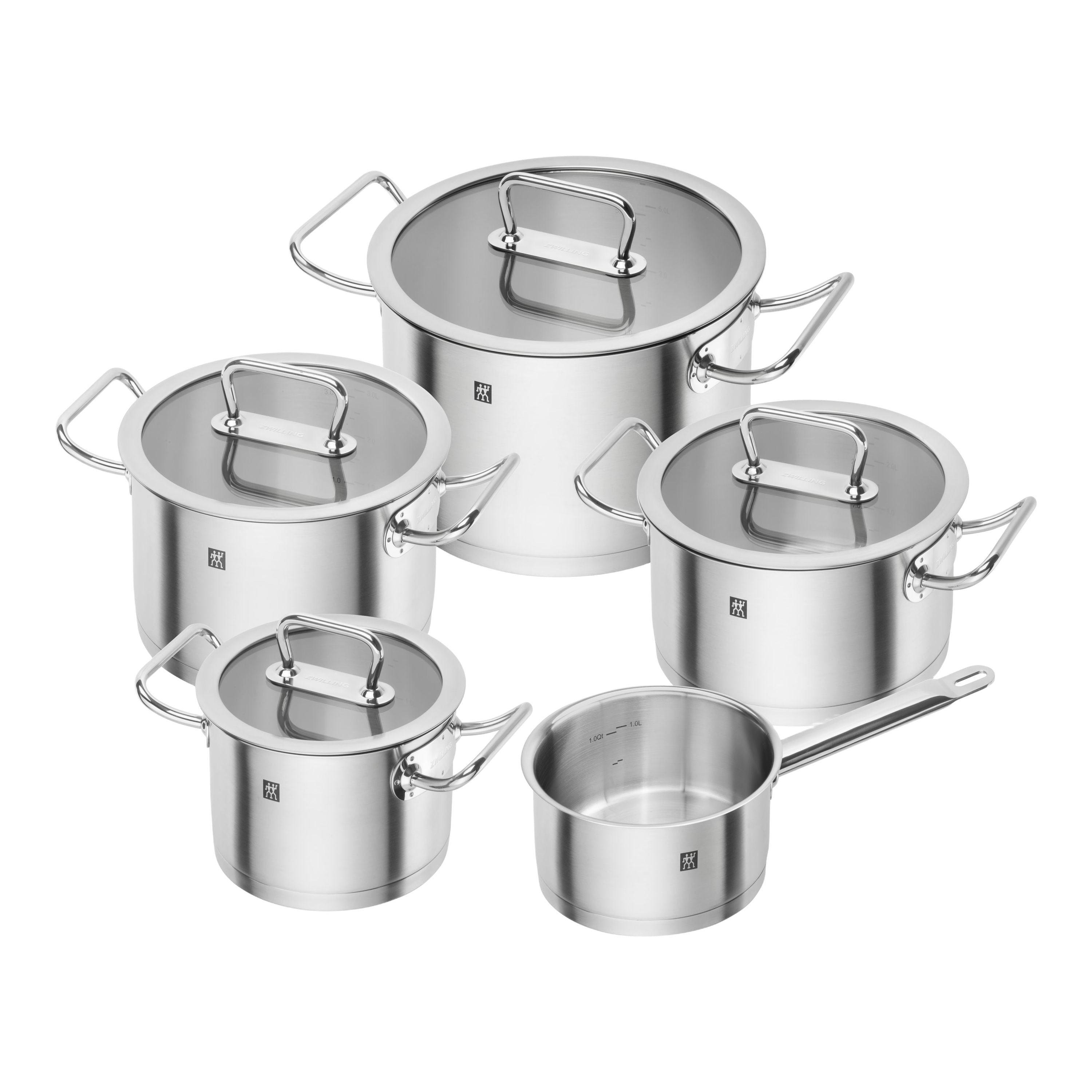 ZWILLING Pro 9 Piece Cookware Set 5 Piece, 18/10 Stainless Steel-0