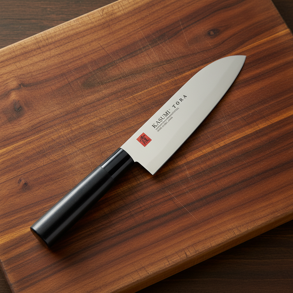 Kasumi Tora Santoku Knife 16.5cm / 6.5" - Magnolia Handle, Made in Japan