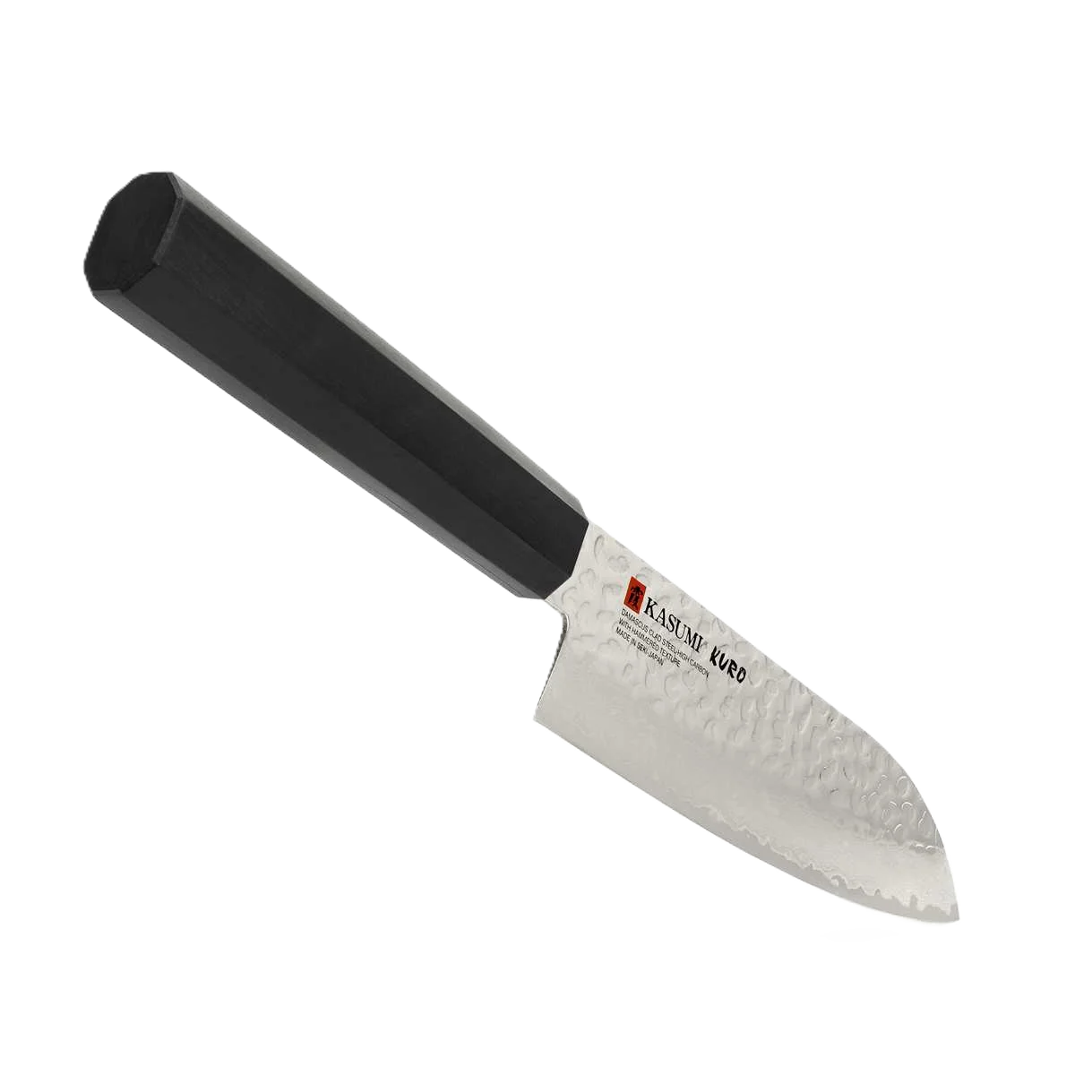 Kasumi Kuro Santoku Knife 16.5cm / 6.5" - Hammered Damascus, Made in Japan