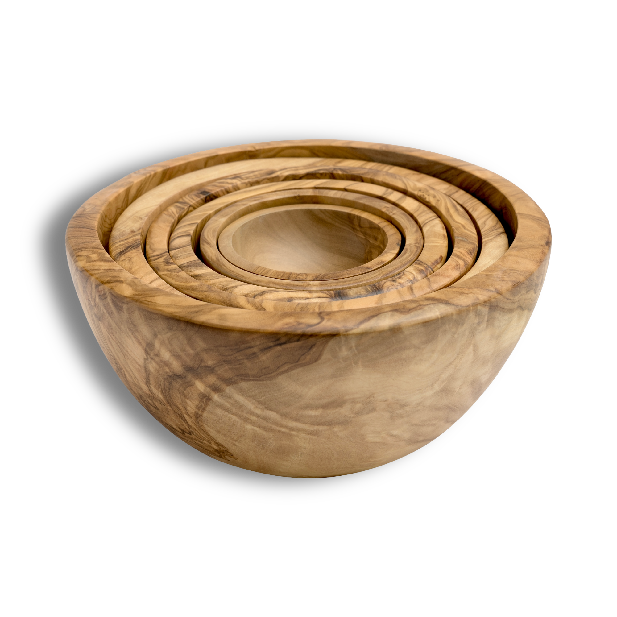 Berard Olivewood Set of 6 Nesting Bowls – FSC Certified, Handcrafted in France