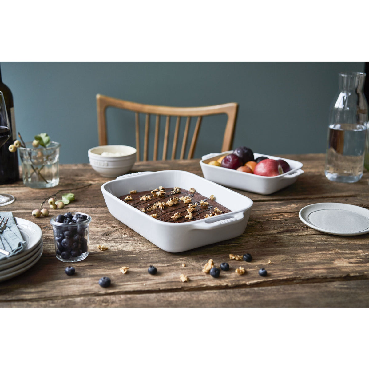 STAUB Ceramique Rectangular Baking Dish Set White 3 Piece