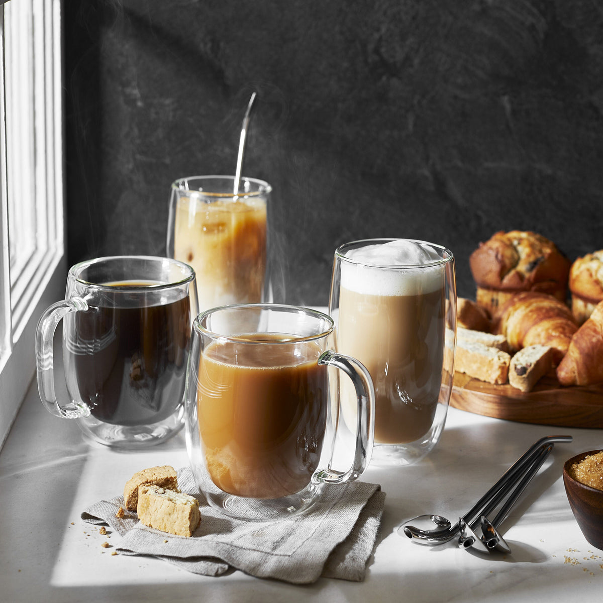 ZWILLING Sorrento Plus 2 Piece Latte Glass Set, Transparent