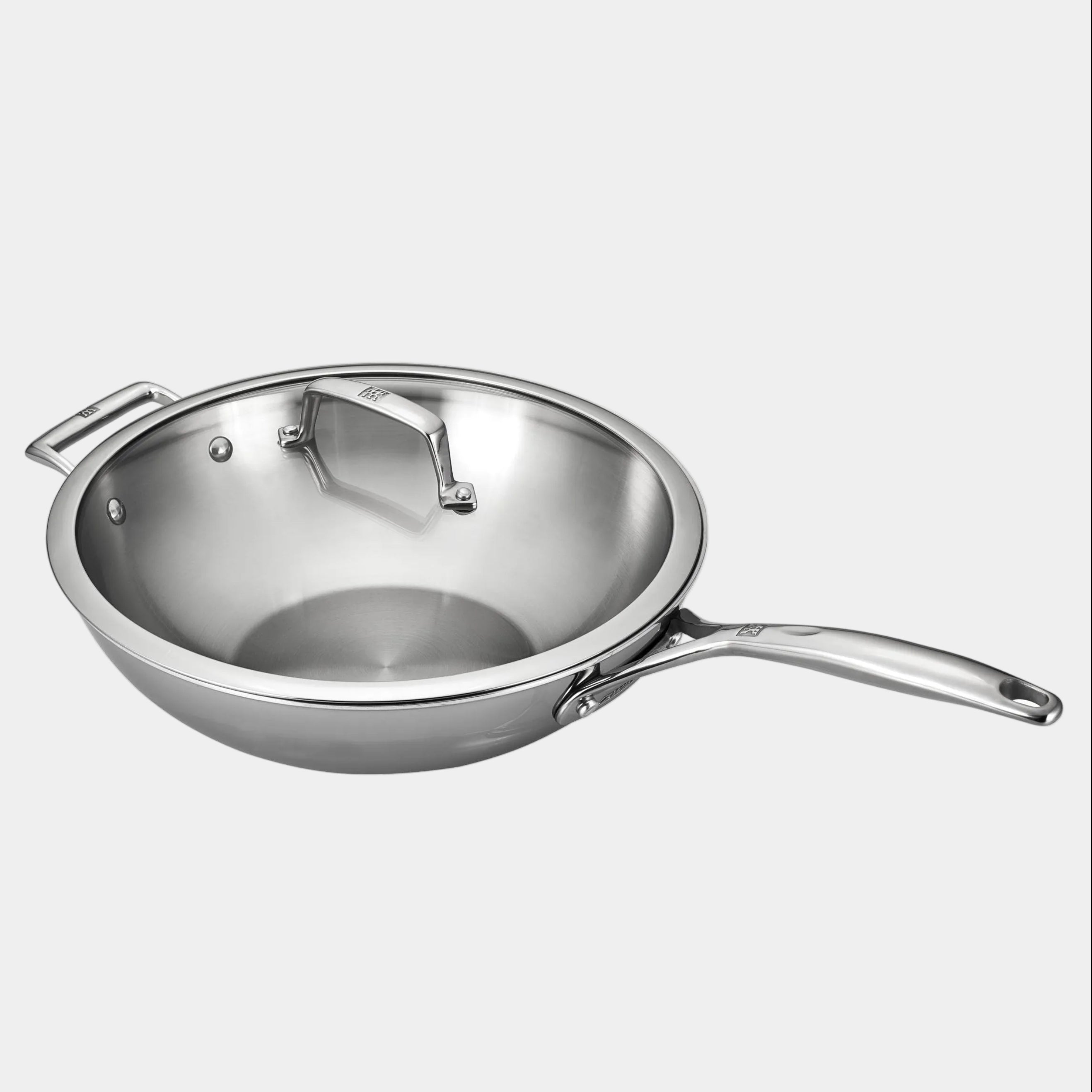 ZWILLING Energy X3 Wok, 32 cm / 12.5 inch, stainless steel cookware for stir-frying and sautéing.