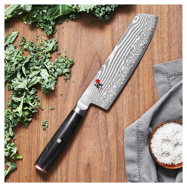 Miyabi Kaizen II 5000FCD 6.5″ Nakiri – FC61 Core, 48‑Layer Damascus, D‑Shape Pakkawood Handle