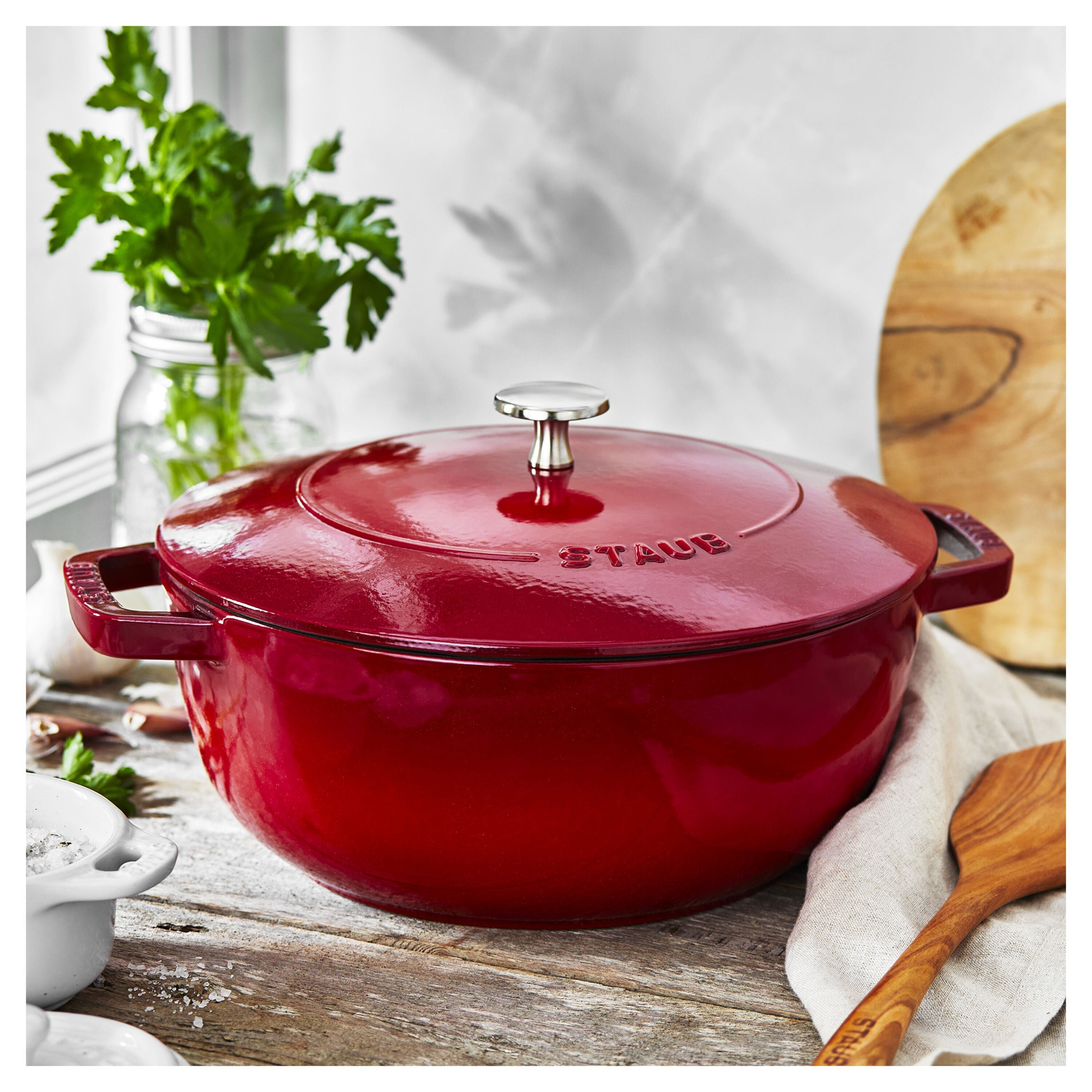 Staub La Cocotte 4.8 L Cast Iron Round French Oven, Cherry-1