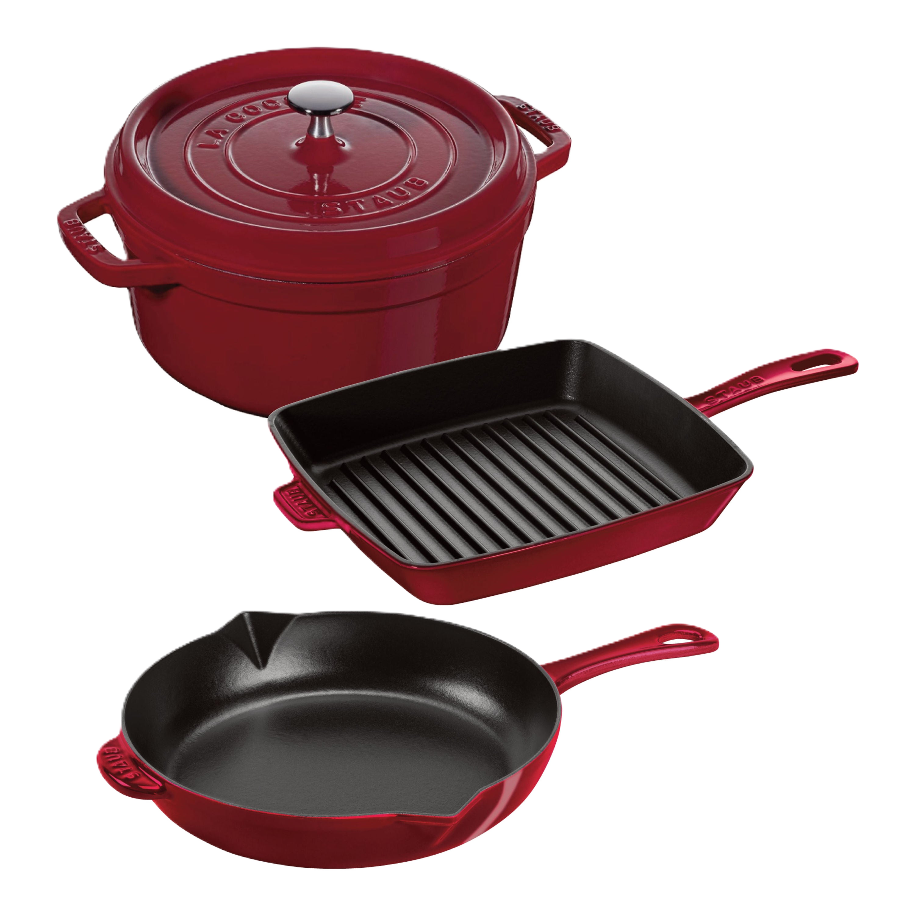 STAUB Cast Iron 4-Piece Mixed Cookware Set – Bordeaux