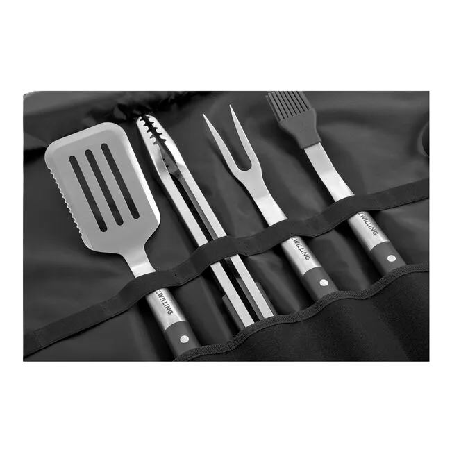 ZWILLING BBQ+ 5-Piece Stainless Steel Grill Tool Set – BBQ Essentials with Chef’s Wrap