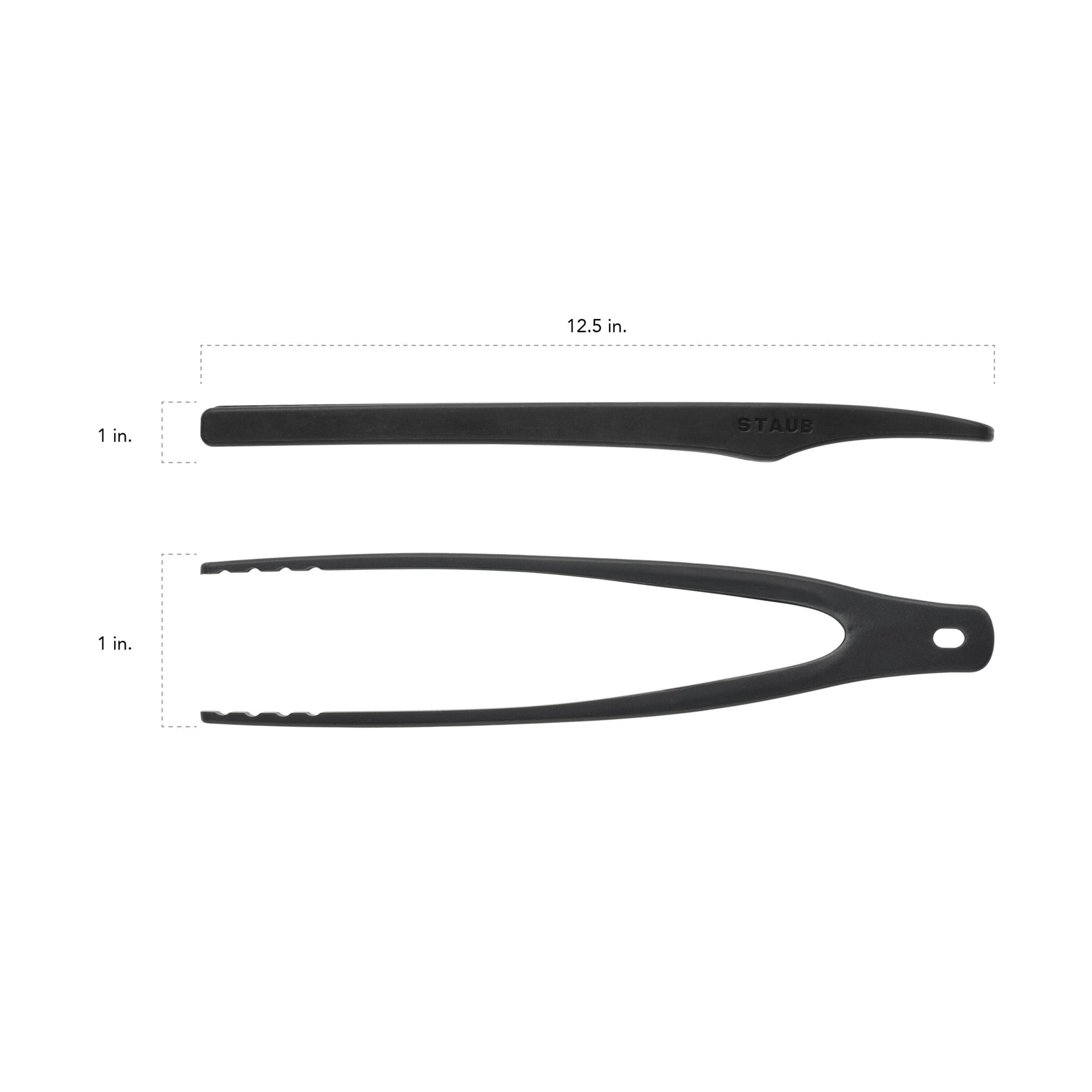 STAUB 31 cm Silicone Tongs, Black