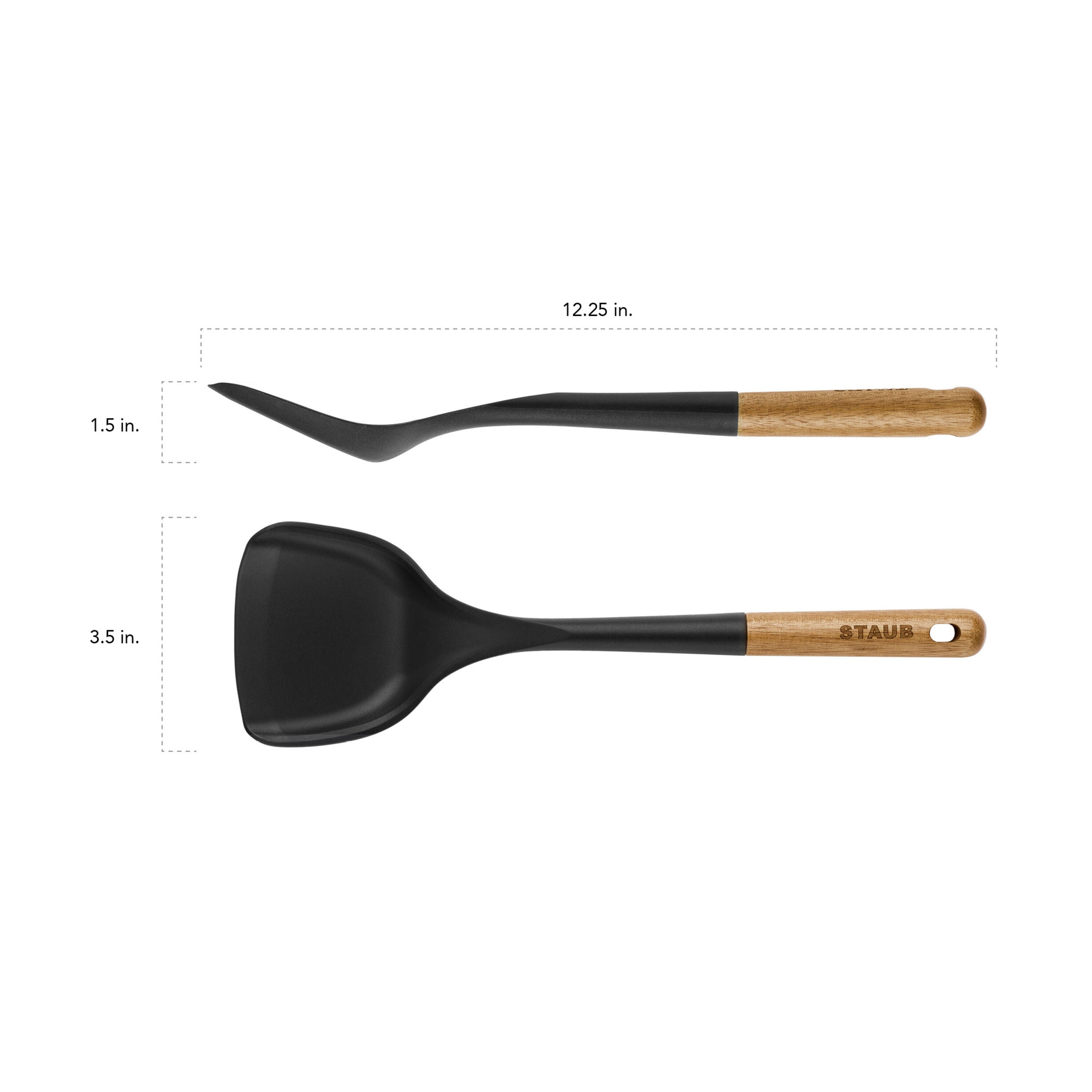 STAUB 31 cm Silicone Turner, Black