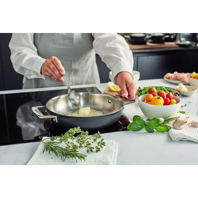 DEMEYERE Black 5 24 cm / 9.5 inch 18/10 Stainless Steel Frying Pan
