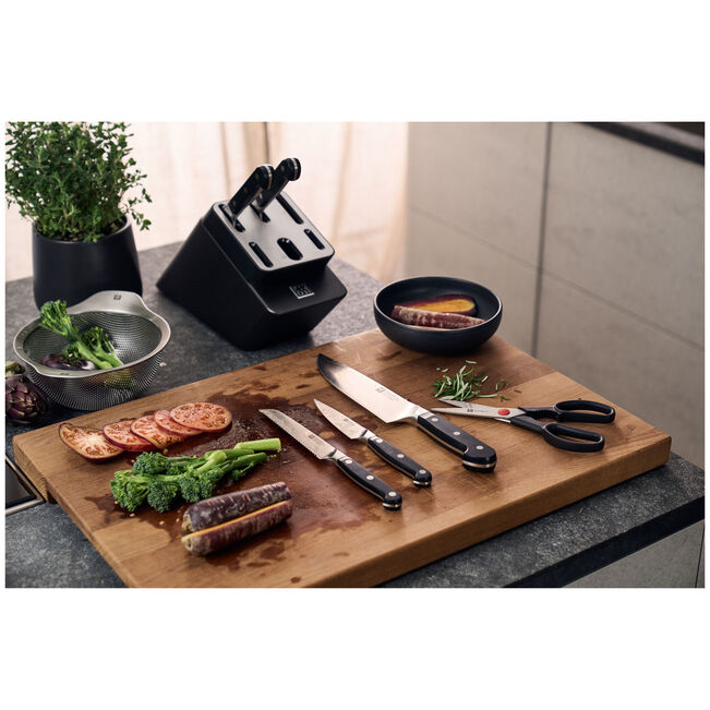 ZWILLING Pro 7-Piece Self-Sharpening Knife Block Set – Anthracite