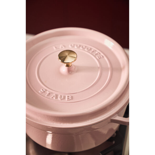 STAUB La Cocotte 3.7 L Cast Iron Round Cocotte, Sorbet Rose