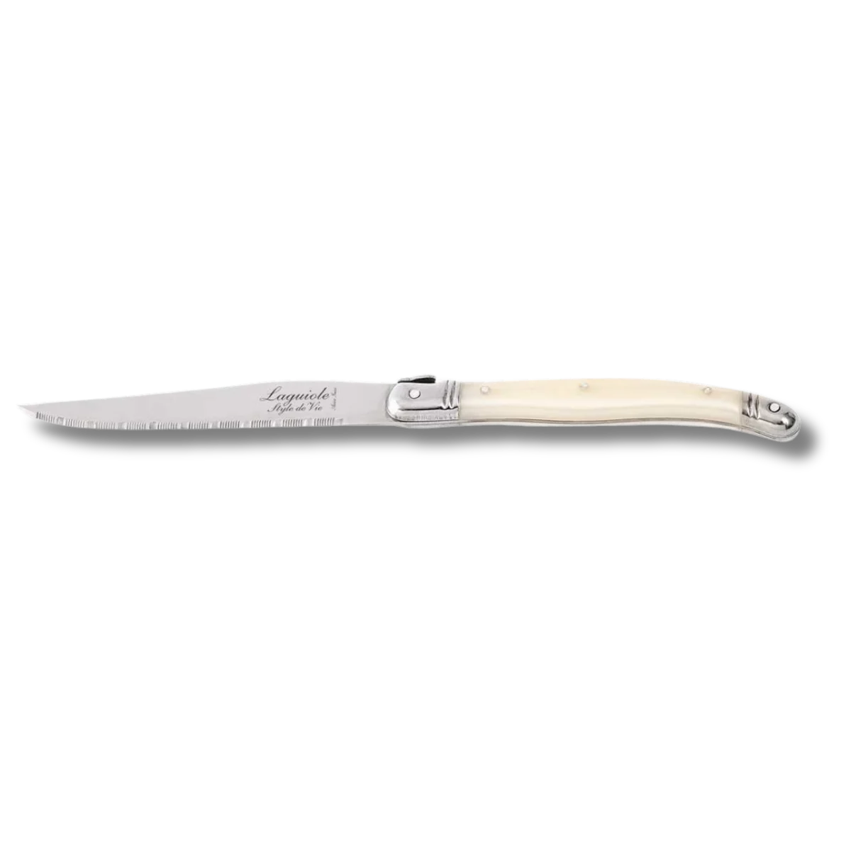 LAGUIOLE Premium Steak Knives, Pearl, 6-Piece Block Set