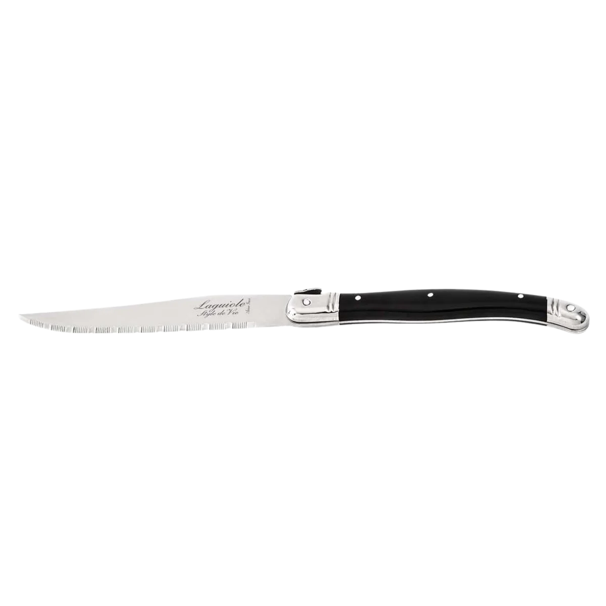 LAGUIOLE Premium Steak Knives, Dark Wood, 6-Piece Block Set