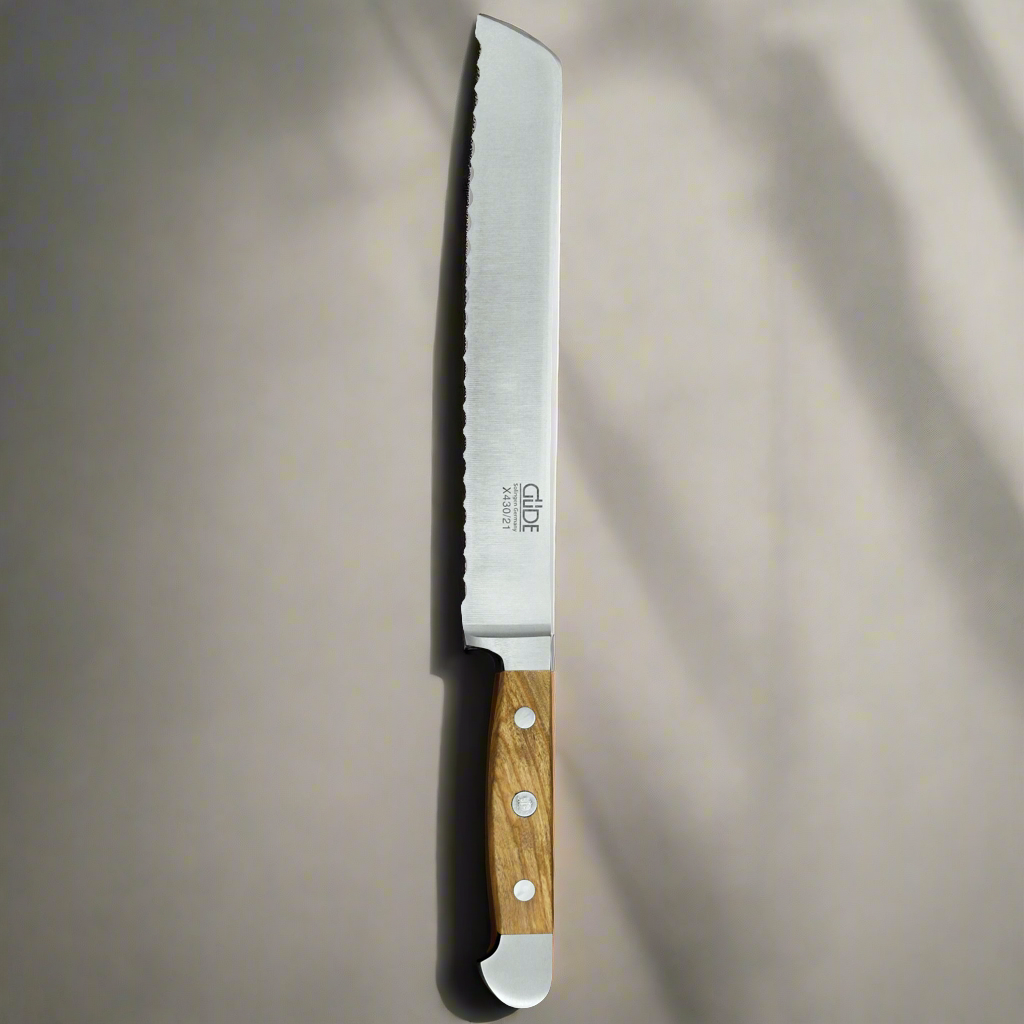 ALPHA OLIVE | Bread Knife 8" | Forged steel / Olive Wood Handle