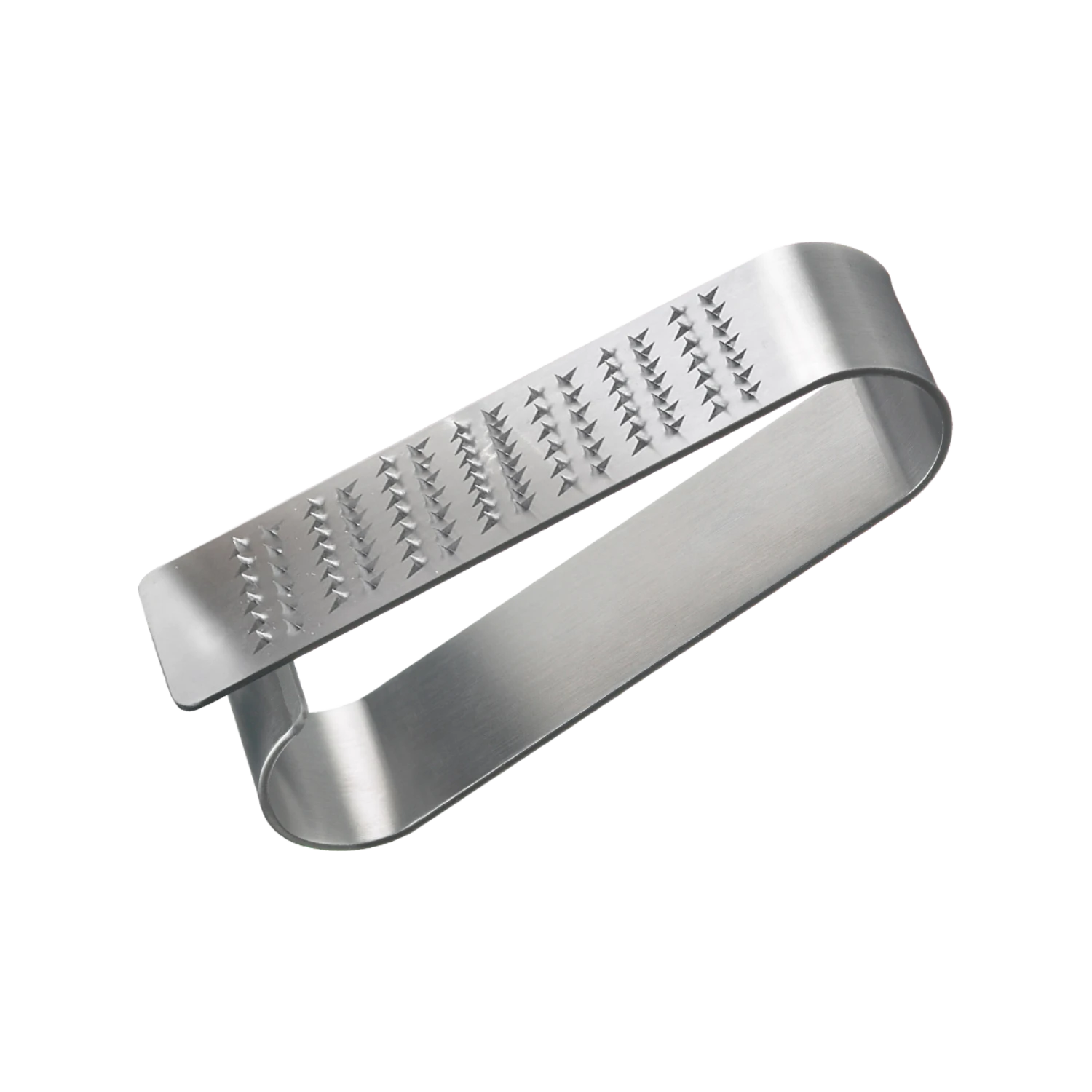 Metallic bracelet with textured pattern on a white background