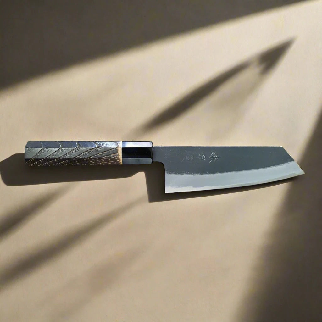 Hinoura Ajikataya Bunka Knife 180mm – Kurouchi Finish, White #2 Steel