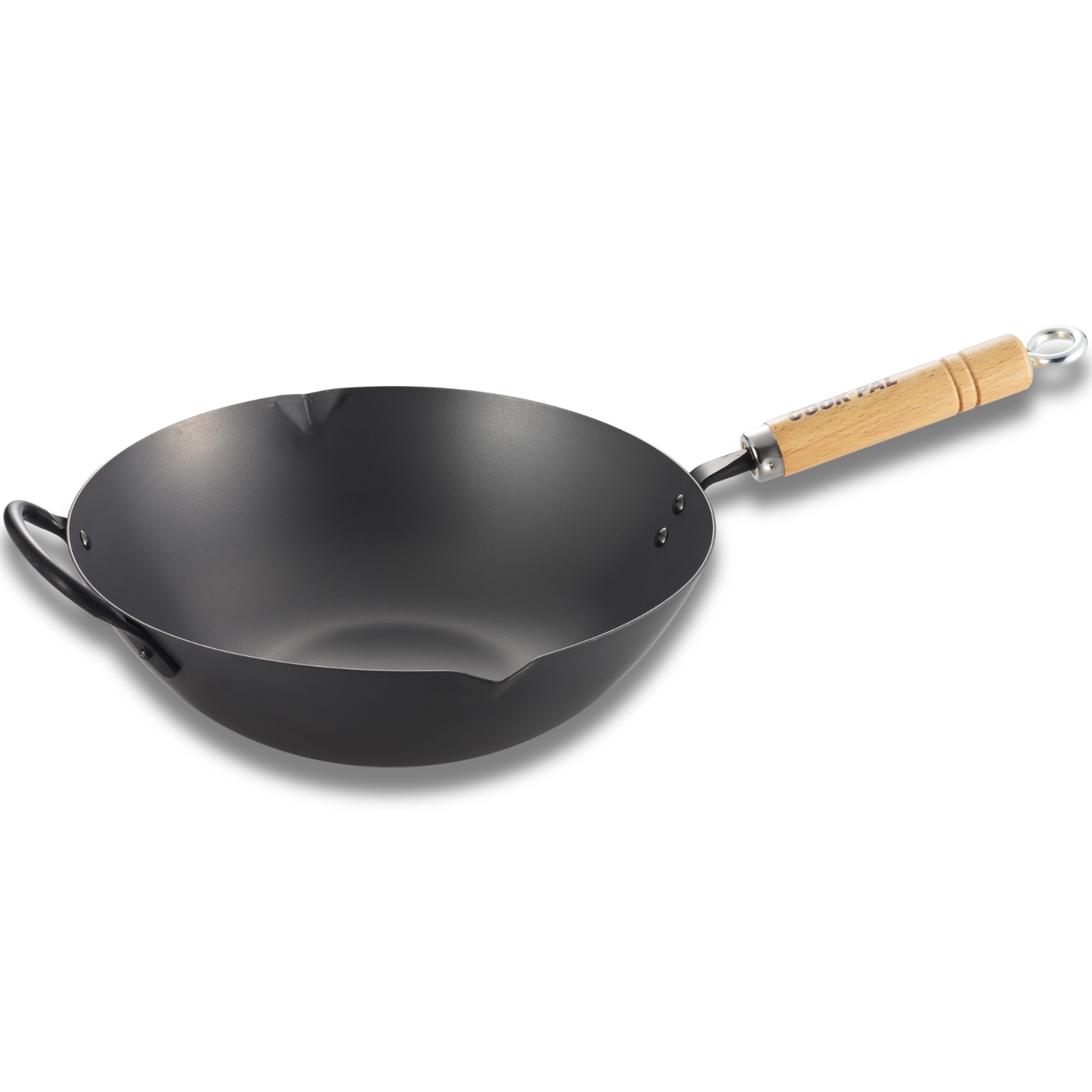 YOSHIKAWA Cook-Pal Ren Nitrided Carbon Steel Beijing Wok 36cm - Japan