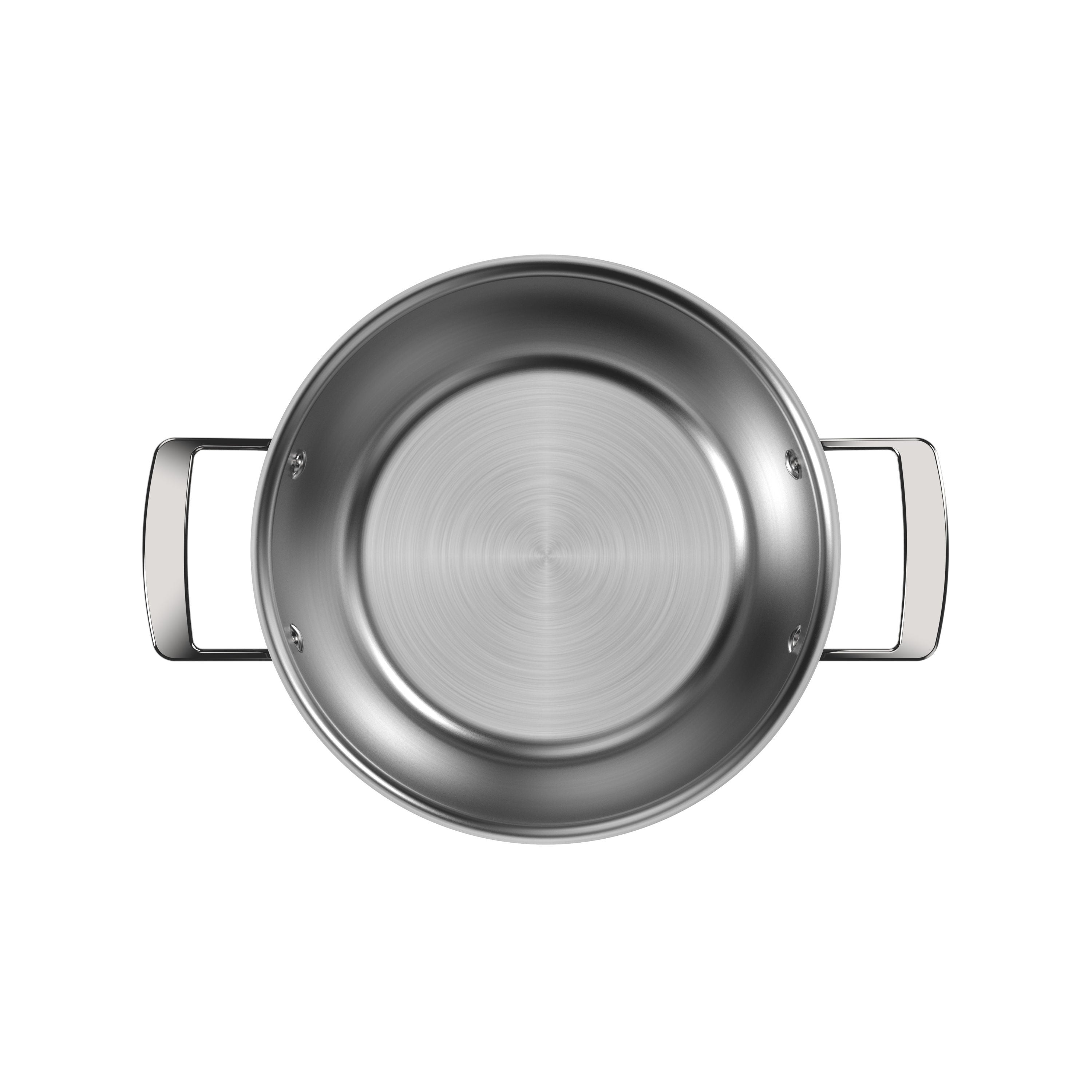 DEMEYERE Black 5 3.25 L 18/10 Stainless Steel Round Saucier And Sauteuse, Silver-Black