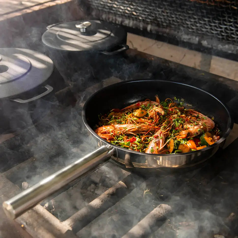 COMBEKK | Ceramic Stainless Steel Fry Pan Set of 3