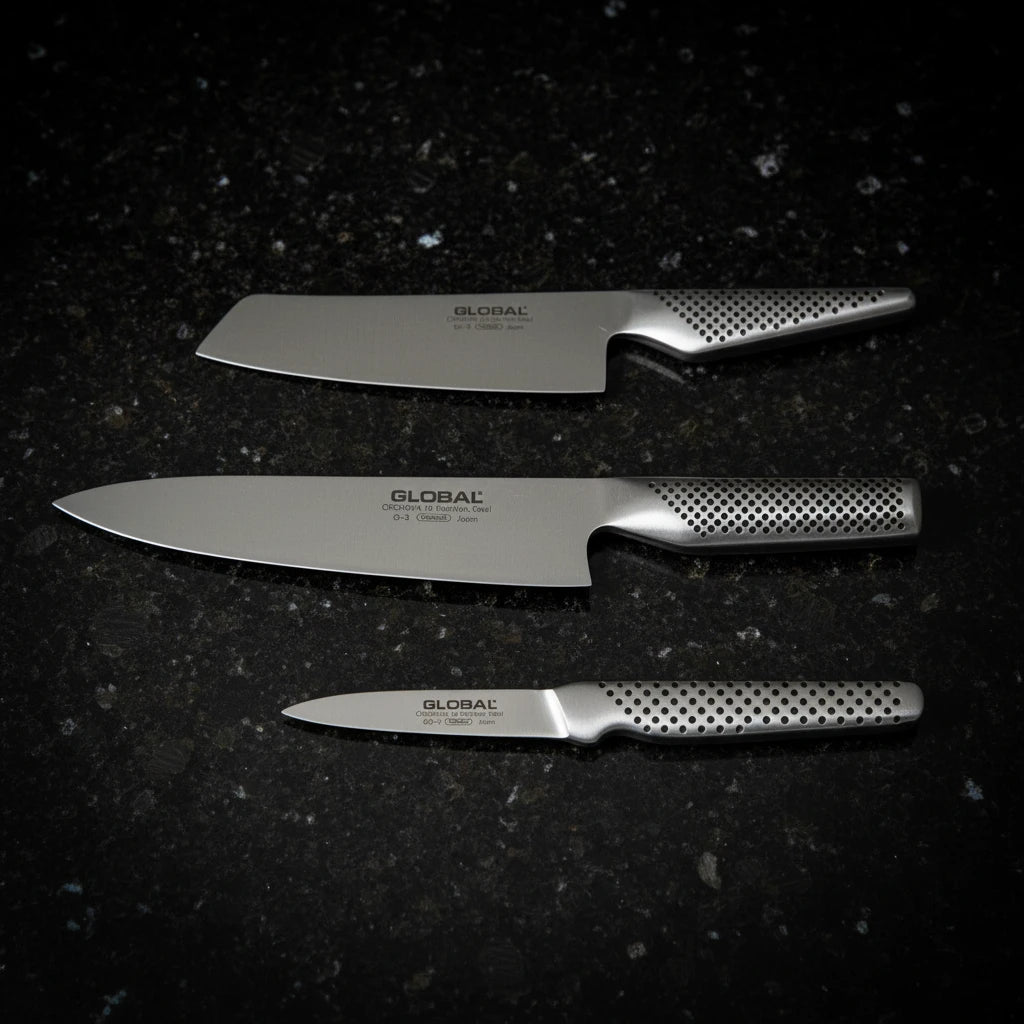 Global 3-Piece Knife Set – Seamless Contour, Made in Japan