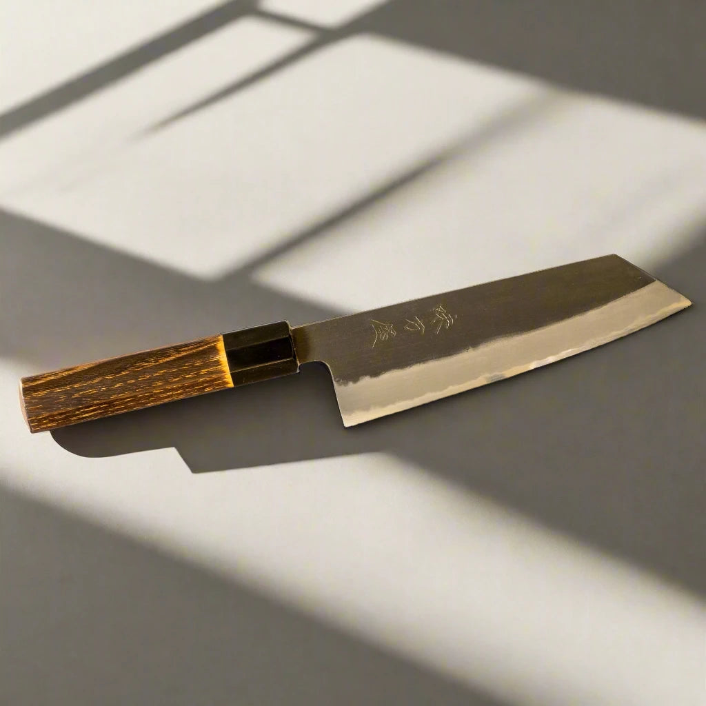 Hinoura Ajikataya Bunka Knife 180mm – Kurouchi Finish, White #2 Steel