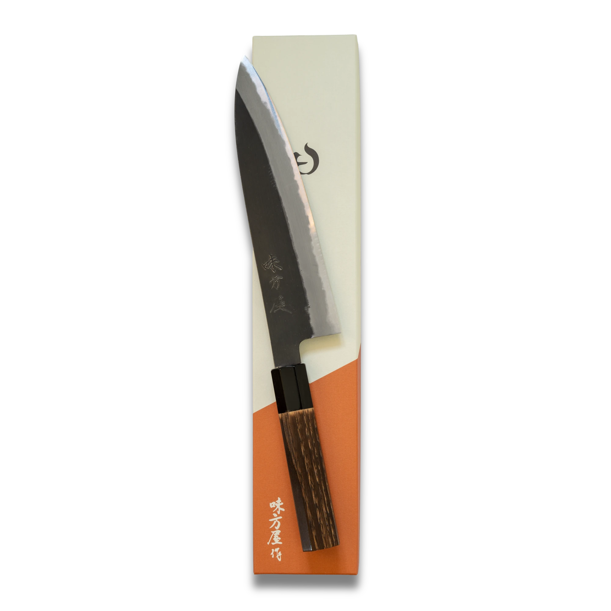 Hinoura Ajikataya Gyuto Knife 210mm – Kurouchi Finish, White #2 Steel