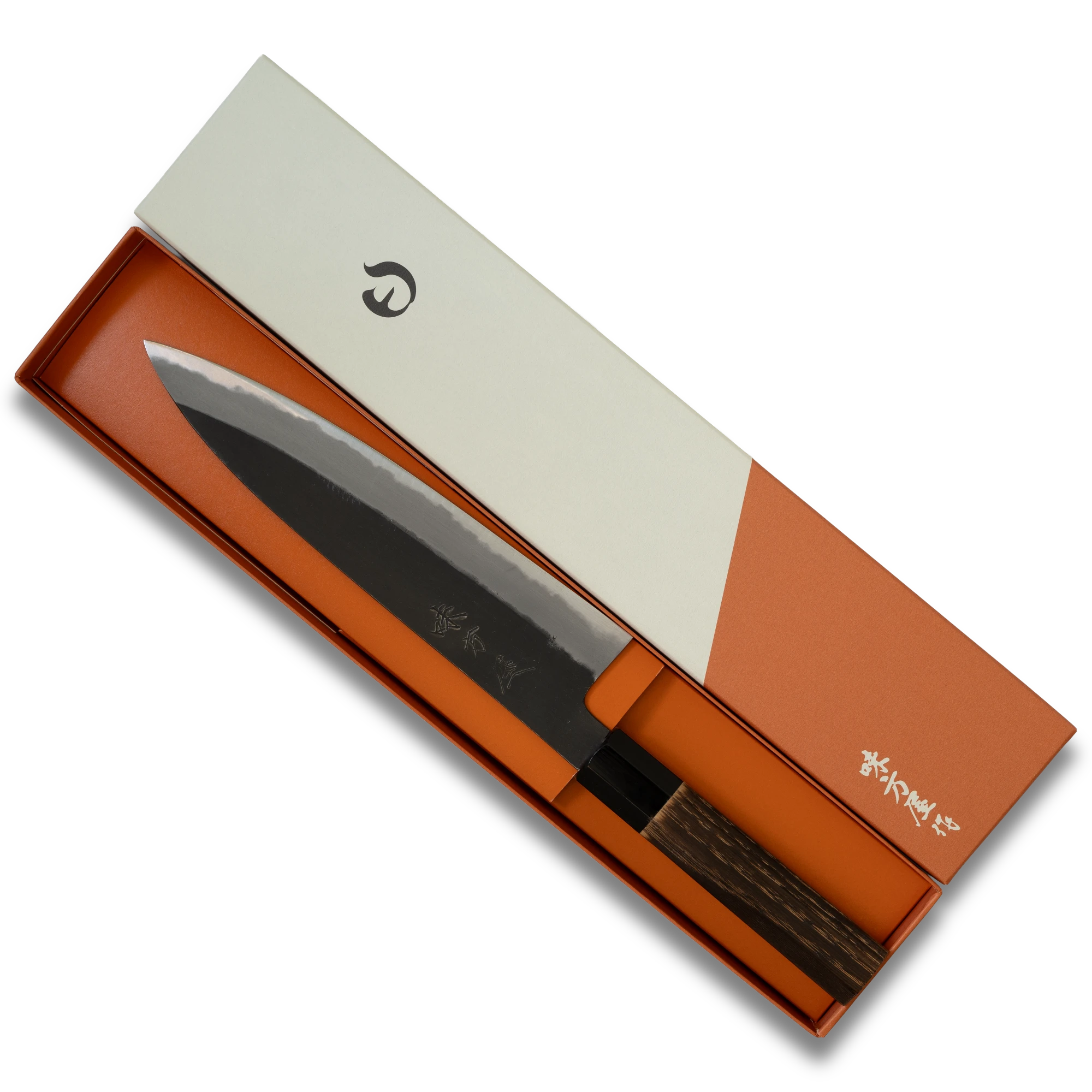 Hinoura Ajikataya Gyuto Knife 210mm – Kurouchi Finish, White #2 Steel