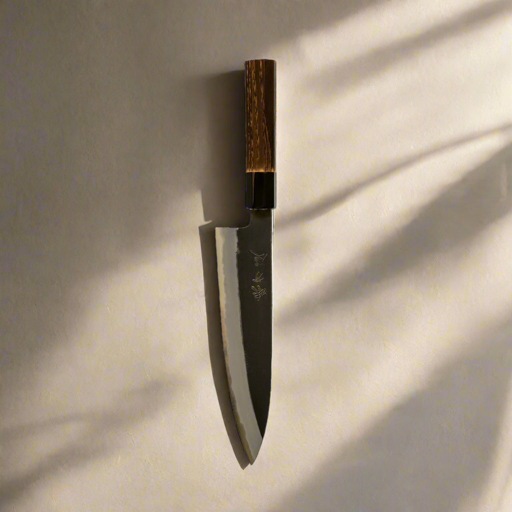 Hinoura Ajikataya Gyuto Knife 210mm – Kurouchi Finish, White #2 Steel