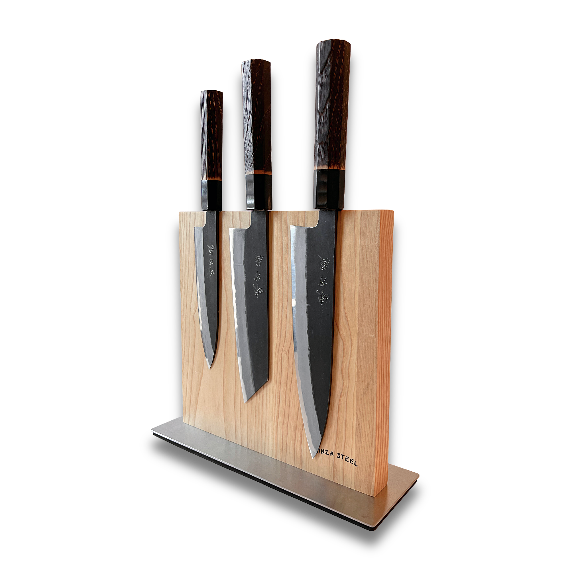 Hinoura Ajikataya | Shirogami 4-Piece Knife Set with Magnetic Block