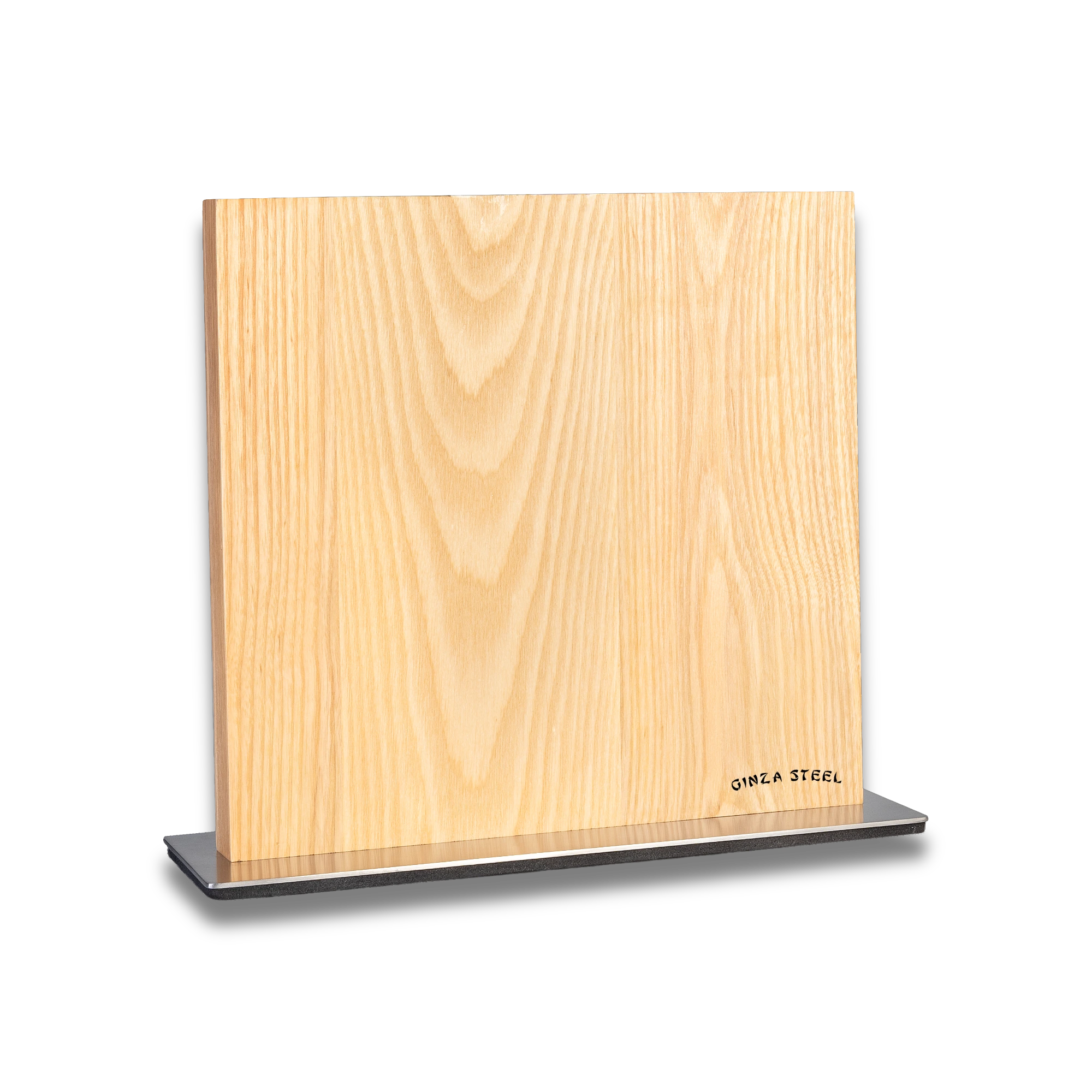 Ginza Steel Magnetic Wood Block – Ash Wood with Metal Base