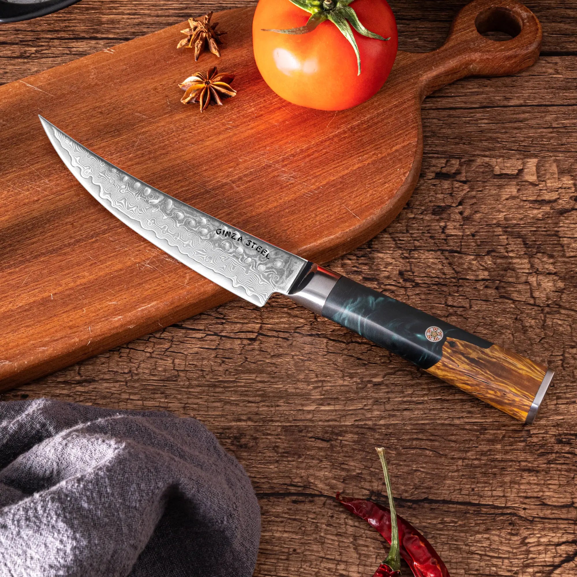 Kaze Katana – 6-Inch Boning Knife, Damascus VG10 Steel, 67 Layers (Copy)