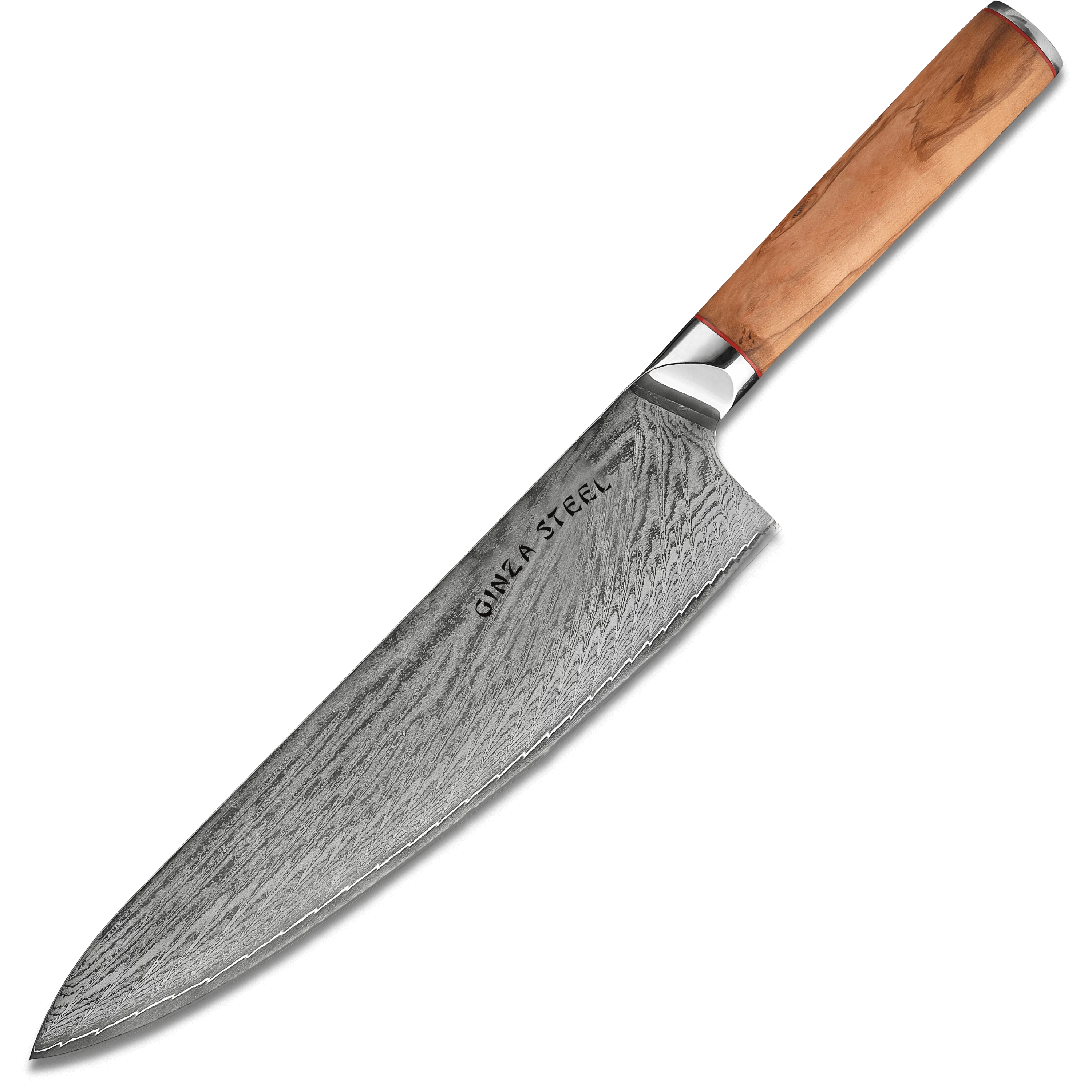 MIA 24 | Chef Knife 9" Damascus AUS10 Steel 67 Layer/Italian Olive Wood Handle