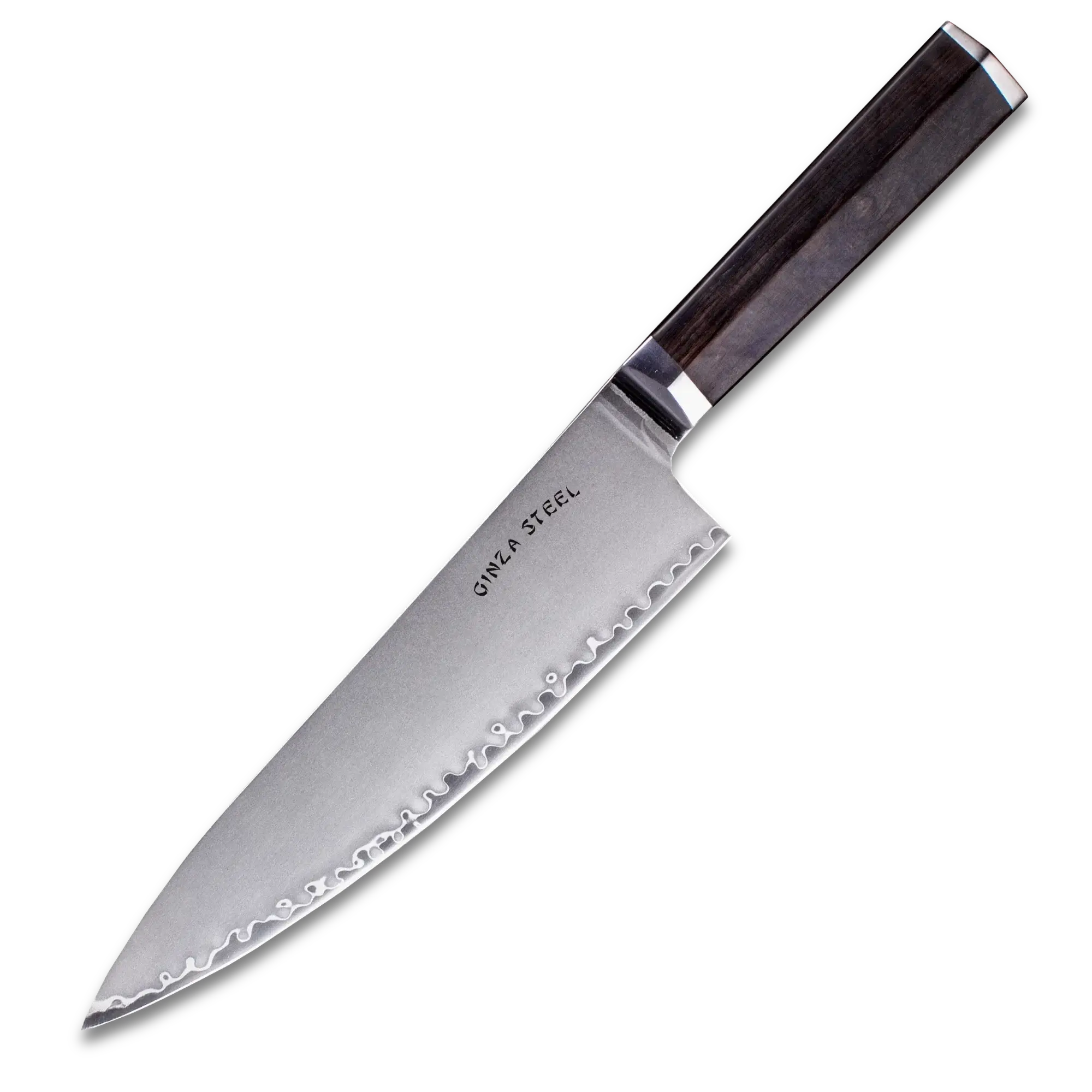 PORTIA 20 | Couteau de Chef 8" Acier Damas VG10 / Manche Bois d'Ebène