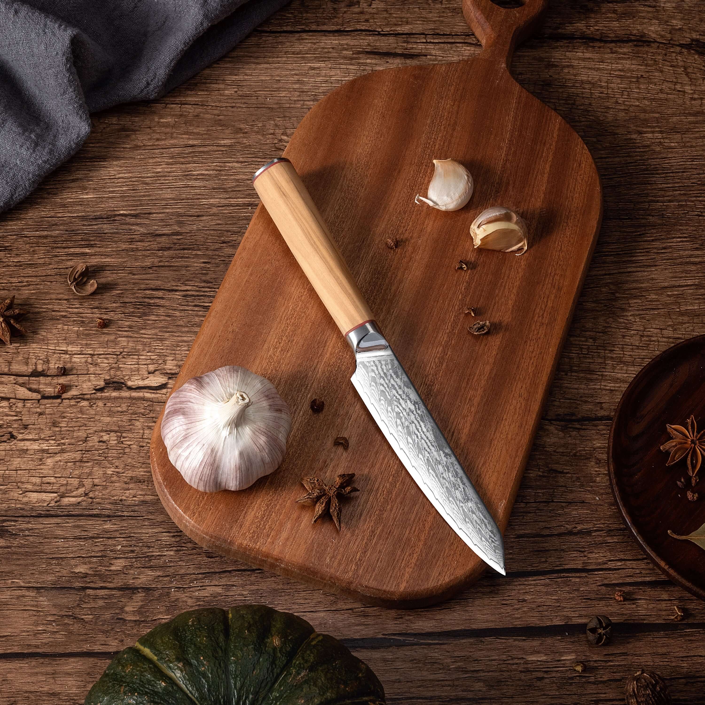 MIA THREE | Essential THREE Piece Chef Knife Set | AUS10 Damascus Steel