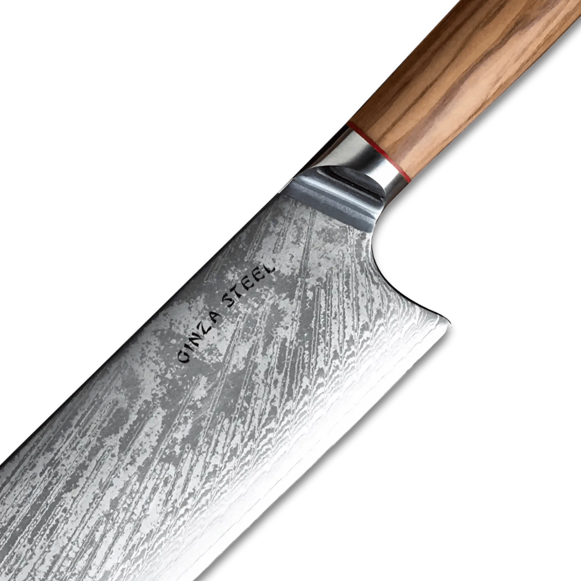 MIA X | Couteau Cleaver 7" Acier Damas AUS10 67 Couches / Manche Bois d'Olivier