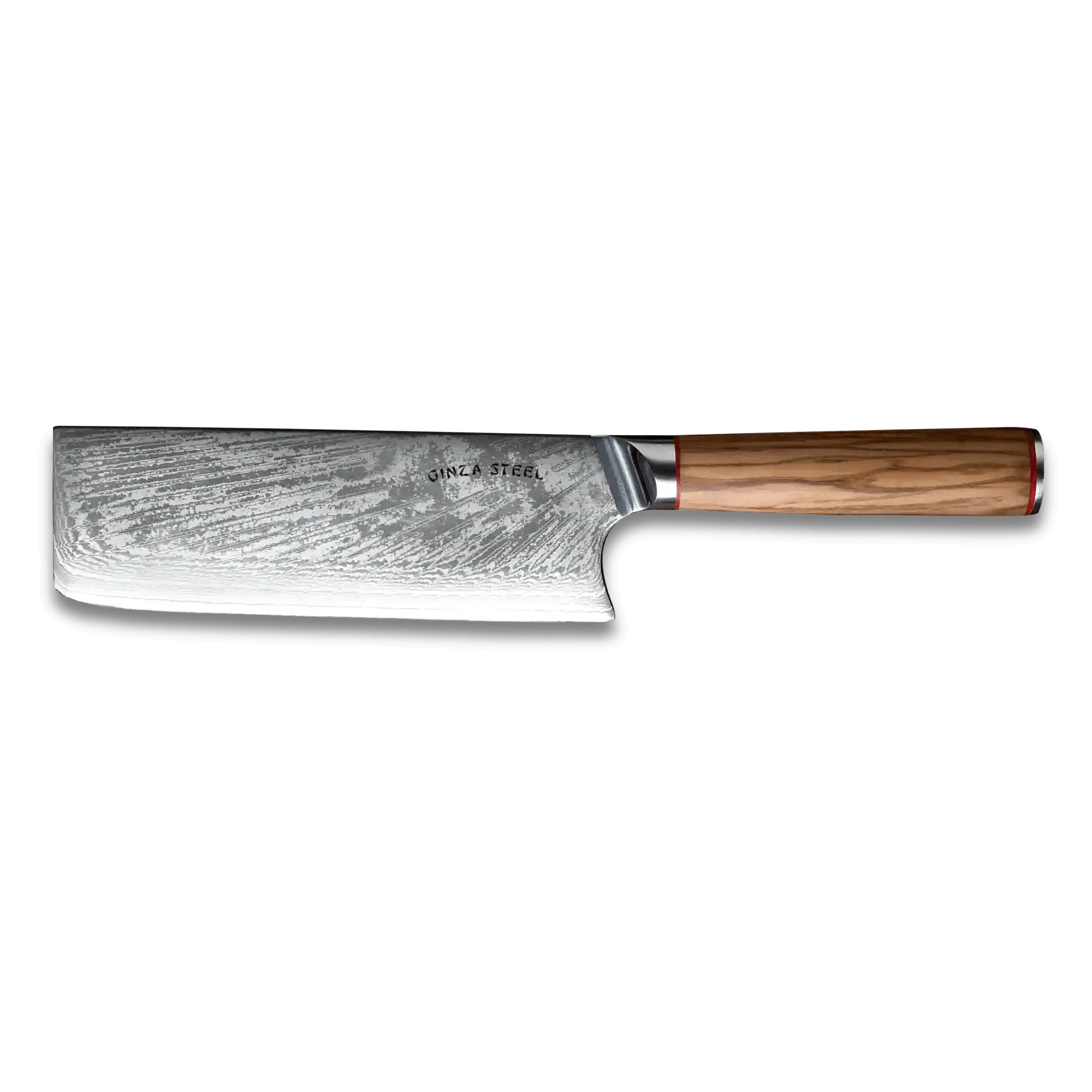 MIA X | Couteau Cleaver 7" Acier Damas AUS10 67 Couches / Manche Bois d'Olivier