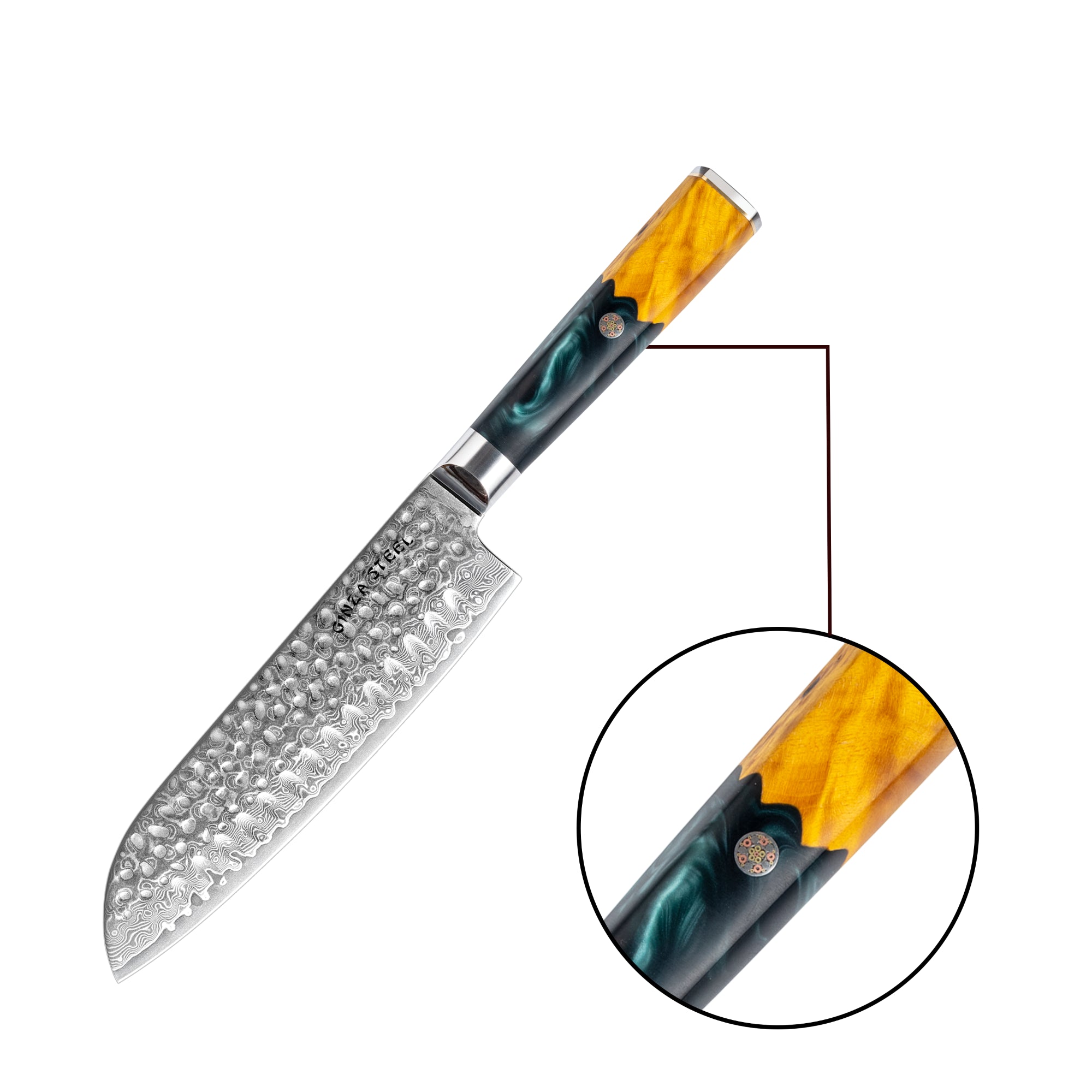 Kaze Katana – 7-Inch Santoku Knife, Damascus VG10 Steel, 67 Layers