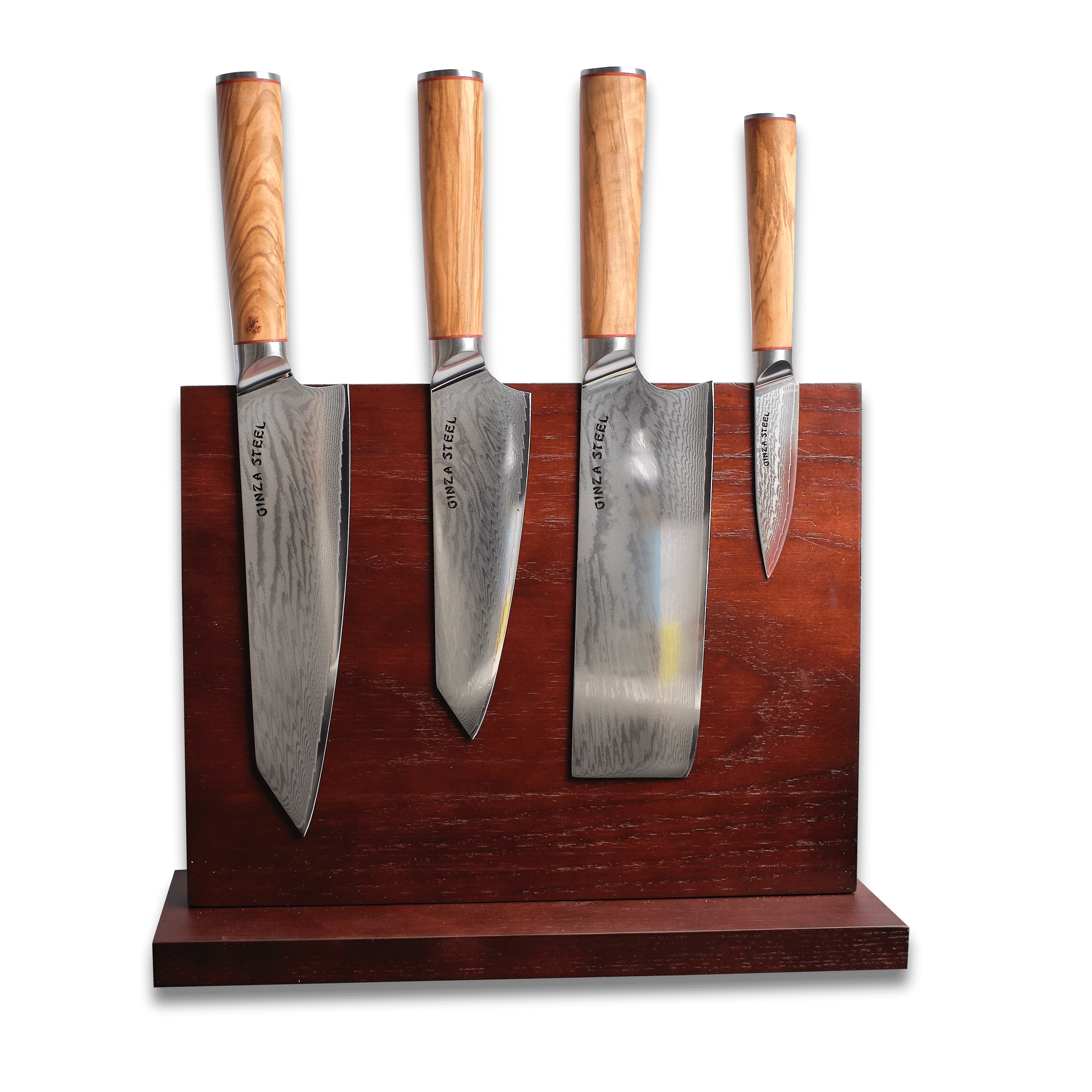 MIA FIVE | Essential 5 pcs Knife set | 4 Knives with Magnetic Wood Block