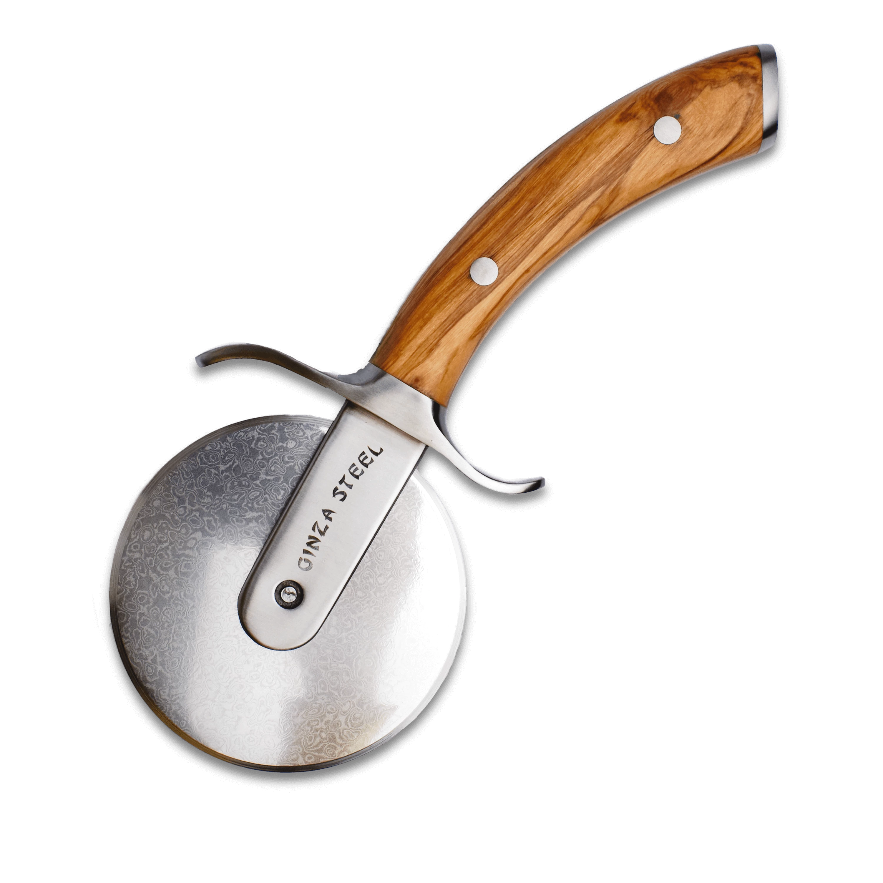 MIA Pizza Slicer | VG10 67 Layer Damascus Steel | Olive Wood handle