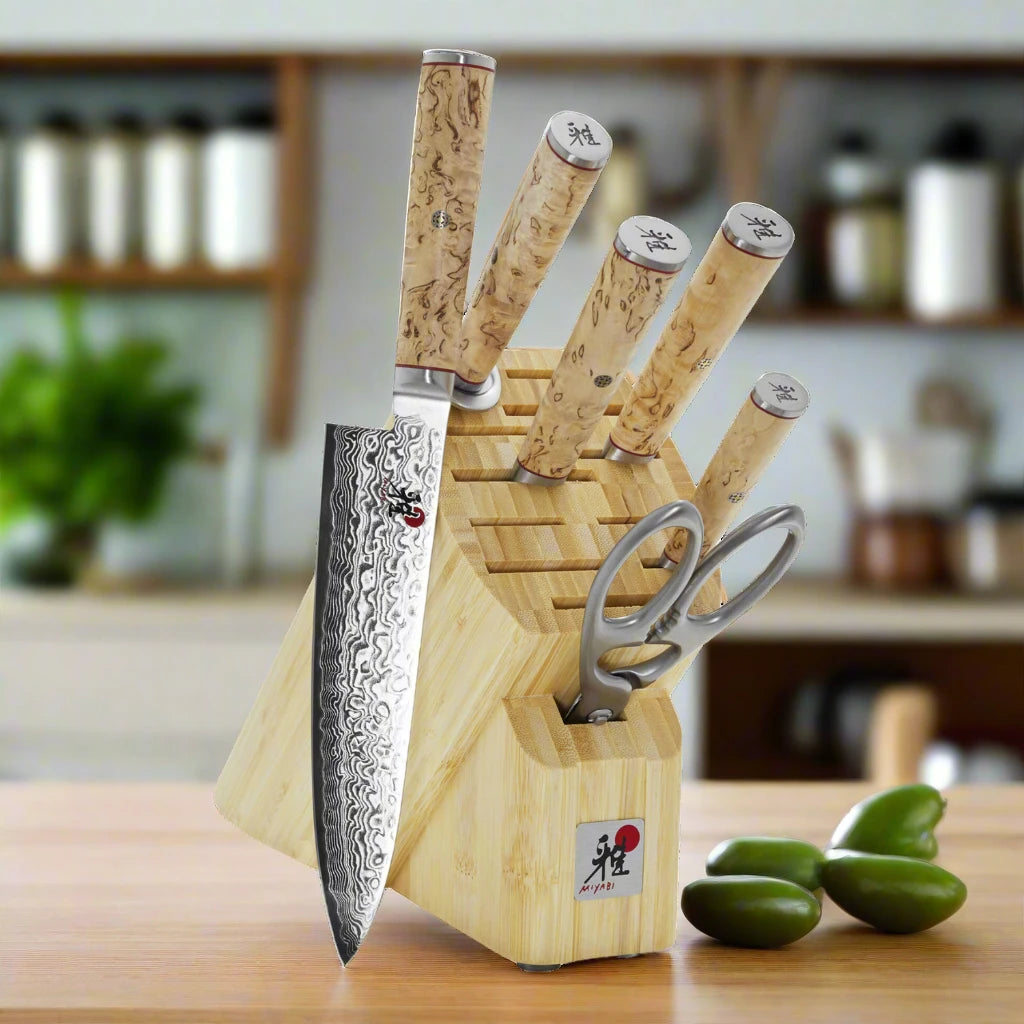 MIYABI 5000 MCD - 7 Piece, Knife block set, brown
