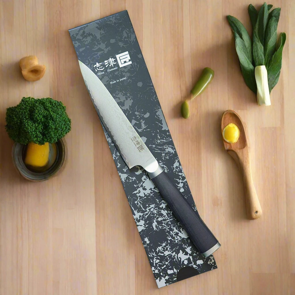 Miyako SUS 130mm Petty Knife - 33 Layer Damascus Steel Blade – Made in Japan