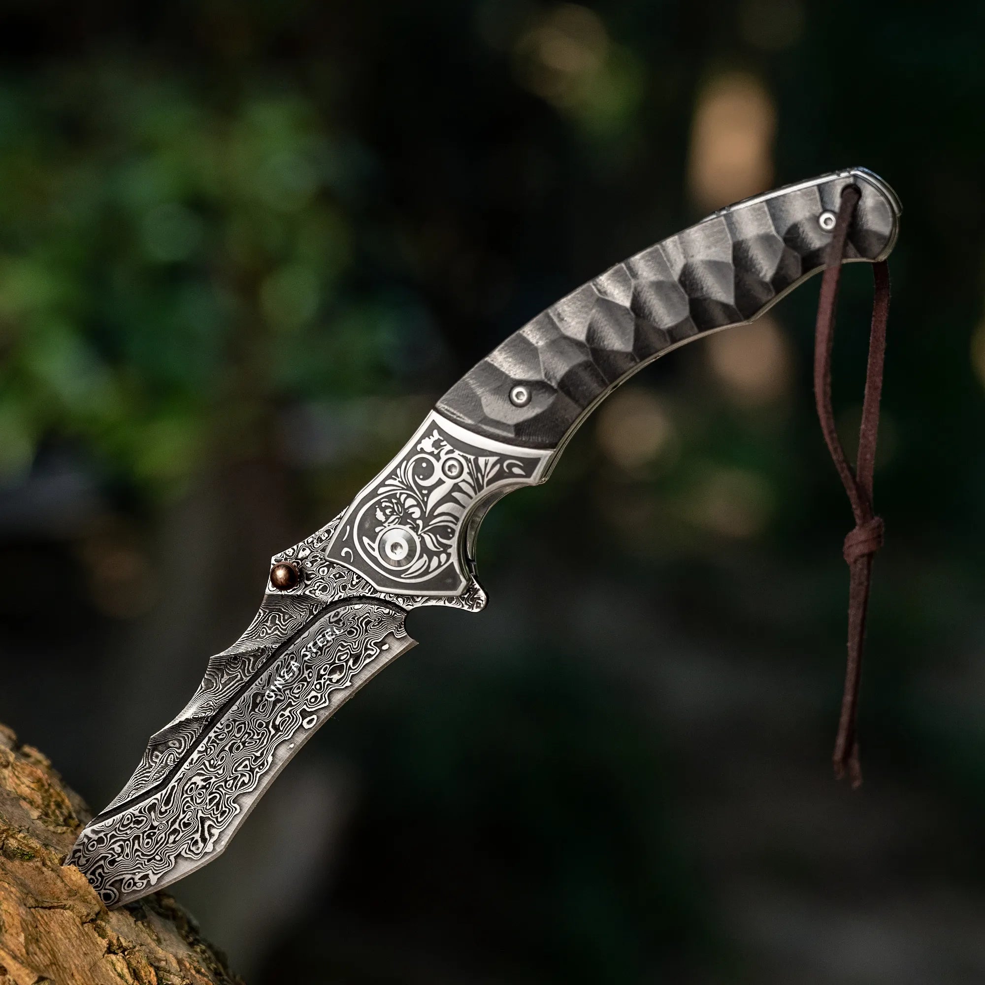 Scorpion VG10 Damascus Steel Folding Knife – 9.5cm Blade,