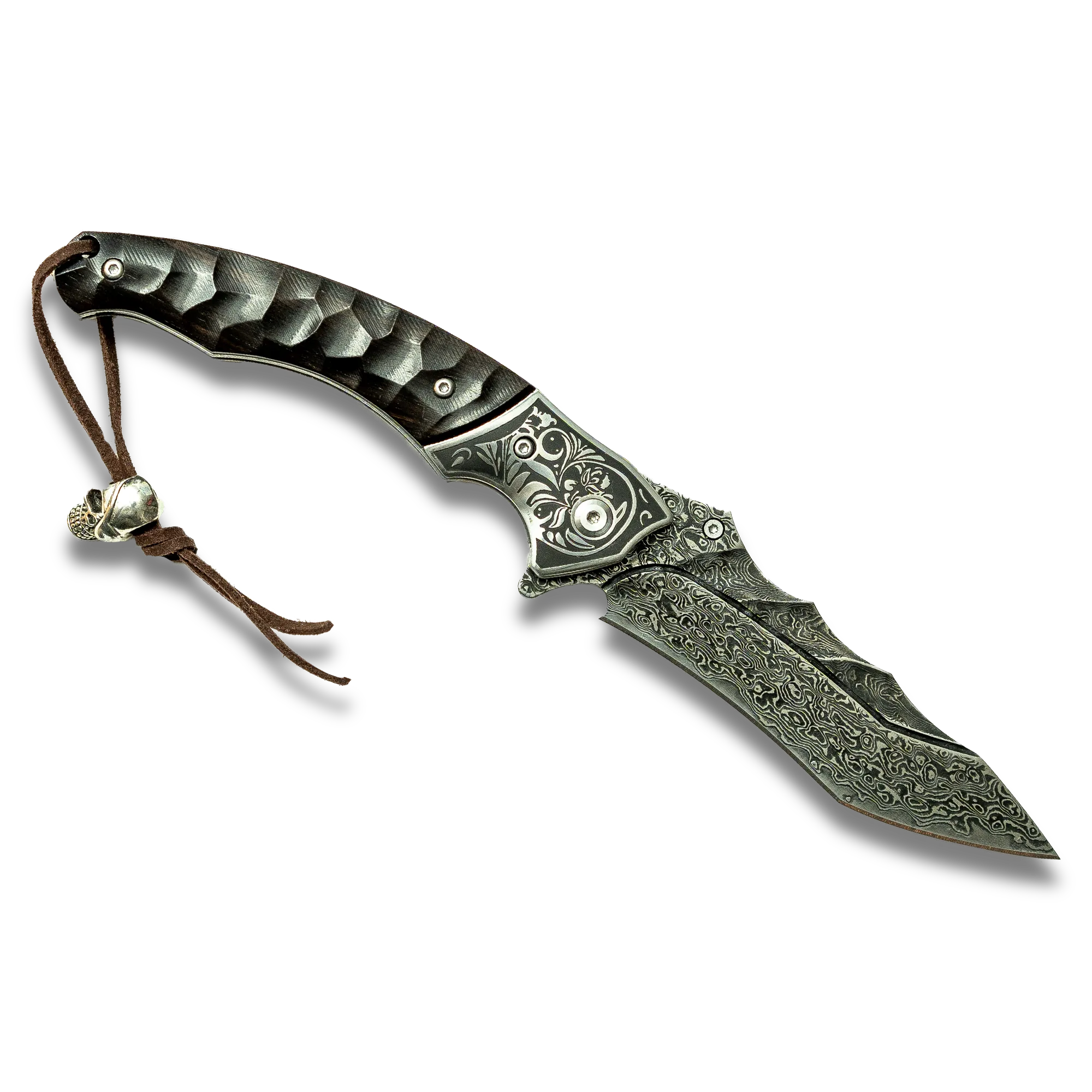 Scorpion VG10 Damascus Steel Folding Knife – 9.5cm Blade,