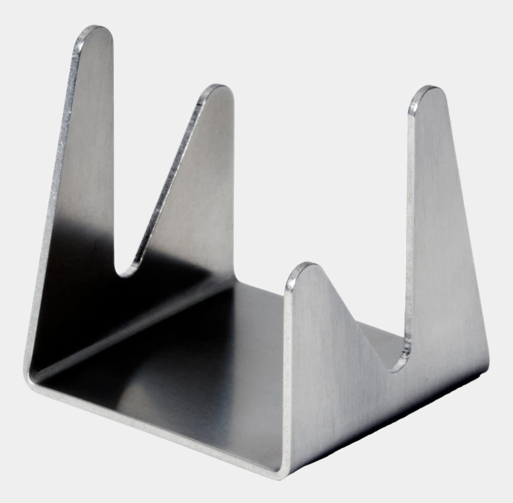 YOSHIKAWA Eatoco STA Stainless Steel Cutting Board Stand on a white background