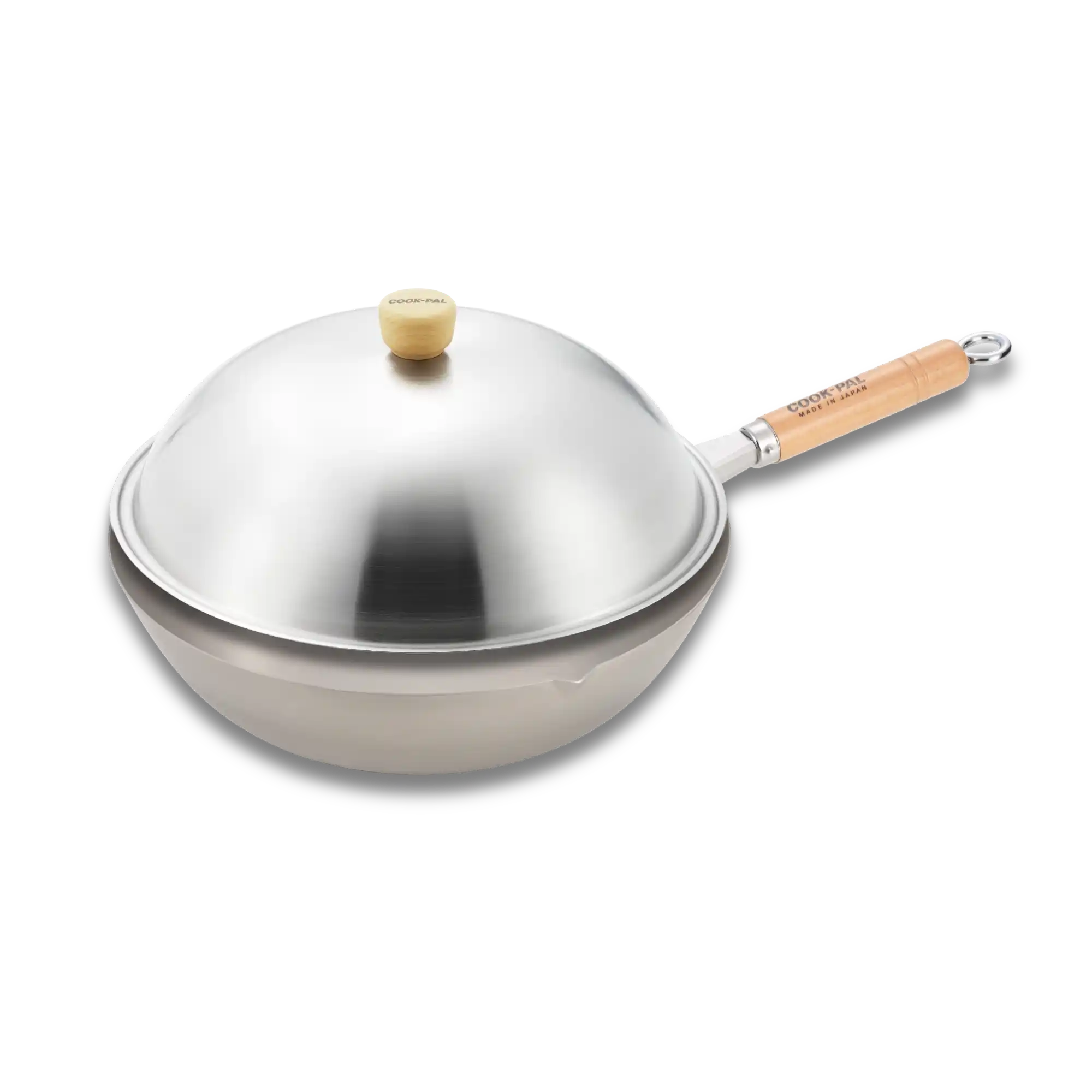 Yoshikawa Cook-Pal Titanium Wok 36cm with Stainless Steel Lid