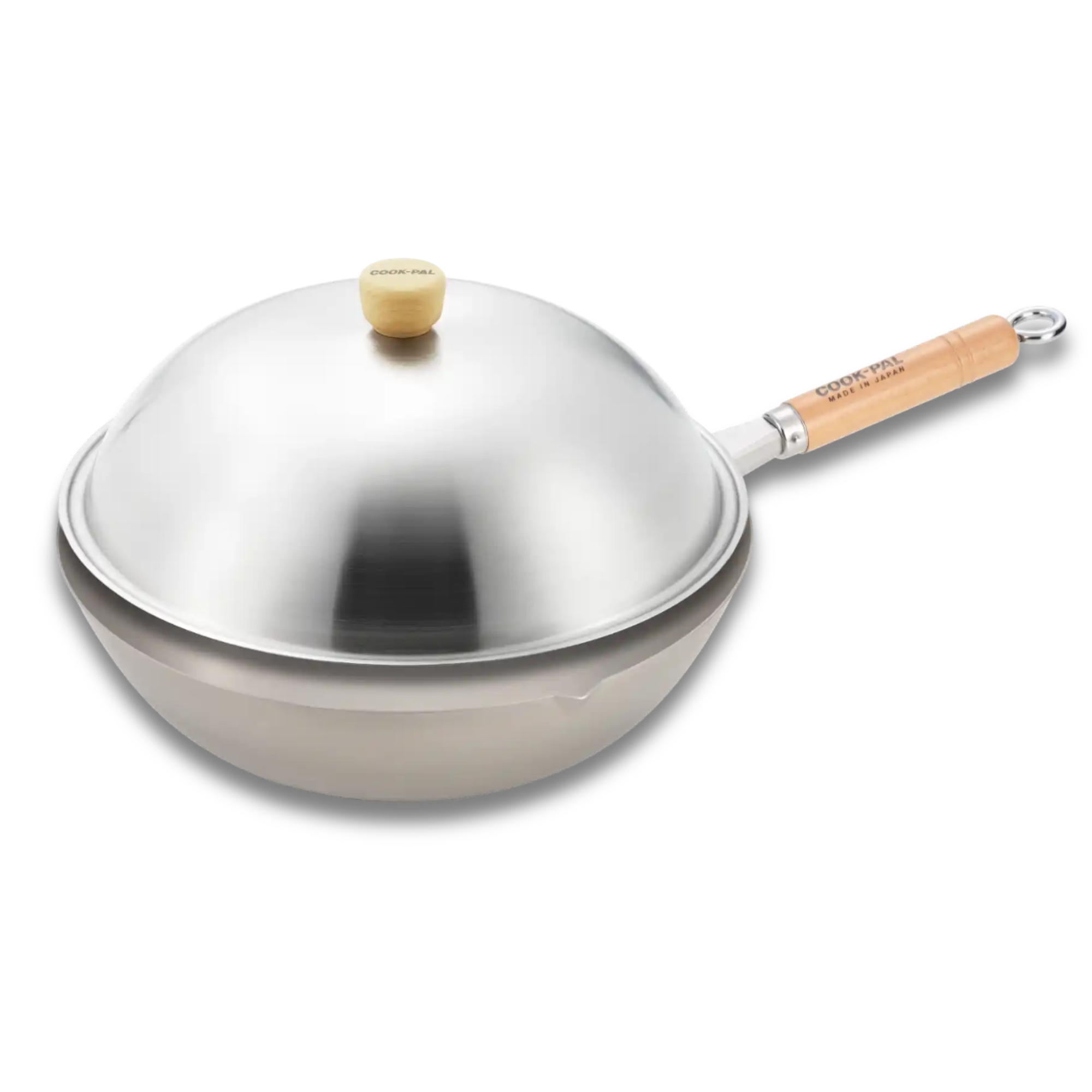 Yoshikawa Cook-Pal Titanium Wok 36cm with Stainless Steel Lid