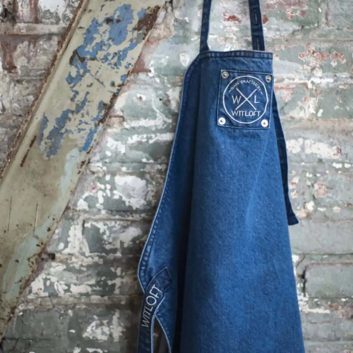 WITLOFT - Apron Denim Long - Mid Blue