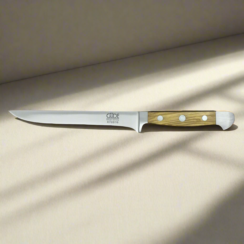 ALPHA OLIVE | Boning Knife 16cm (Flexible) | Forged Steel / Olive wood handle life style image